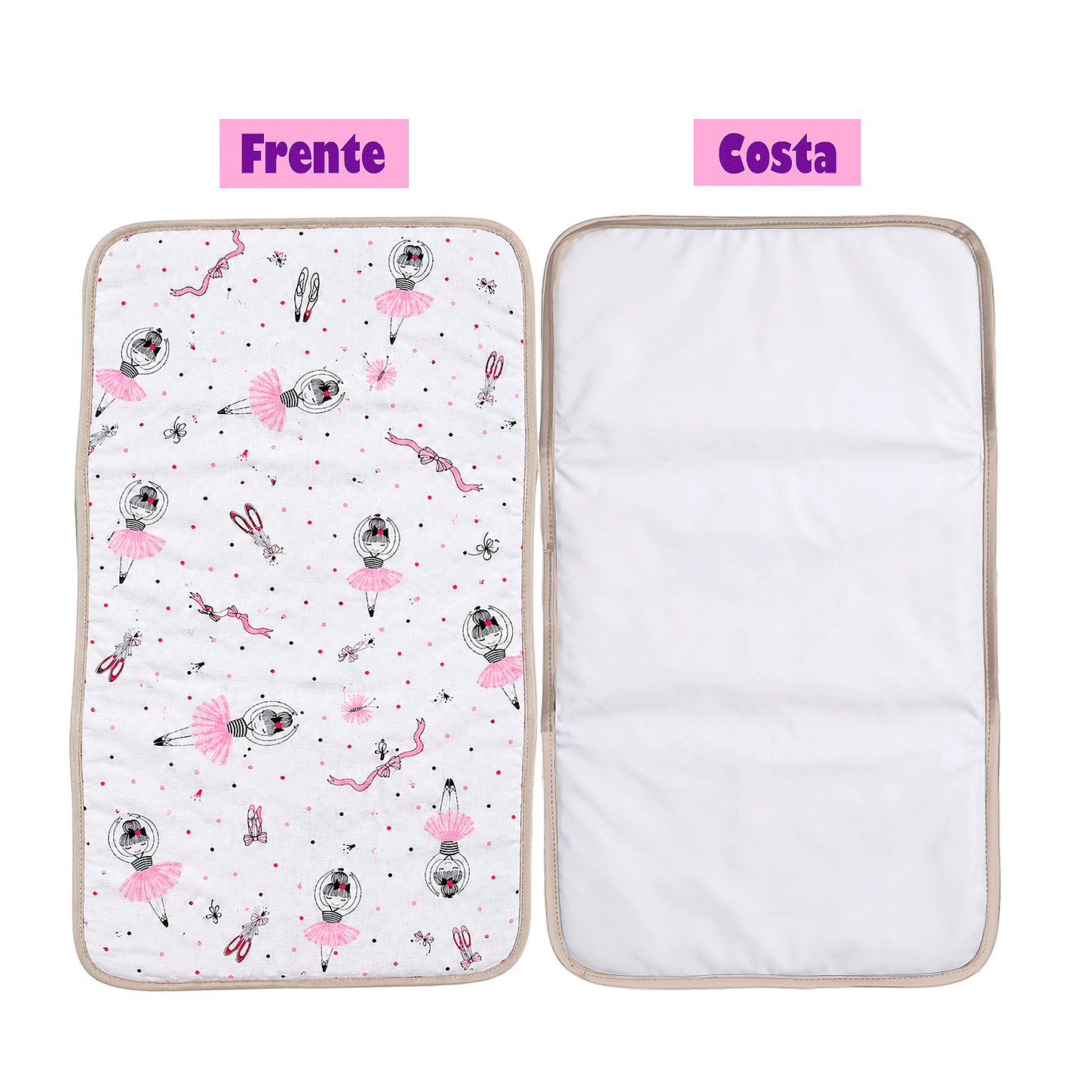 Kit Maternidade 4 Peças – Mala Grande, Mala Média e Mochila e Trocador Bailarina