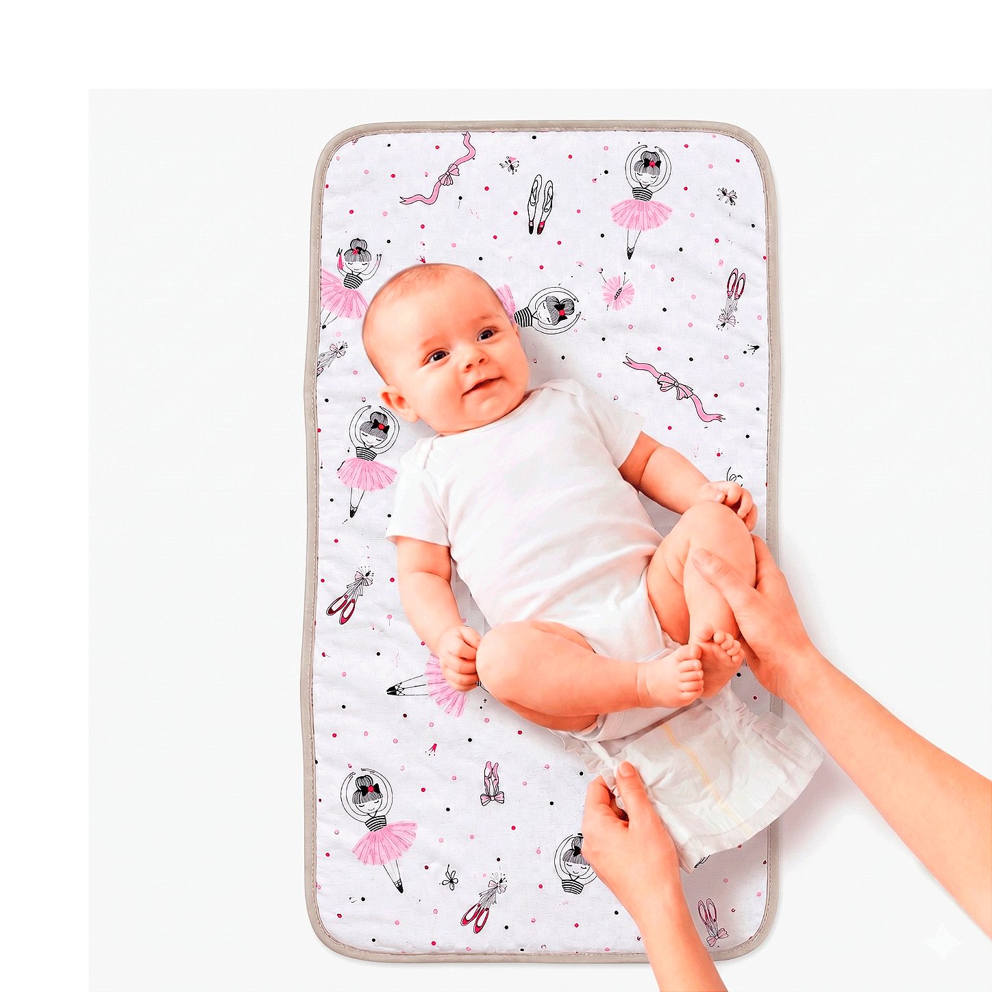 Kit Maternidade 4 Peças – Mala Grande, Mala Média e Mochila e Trocador Bailarina