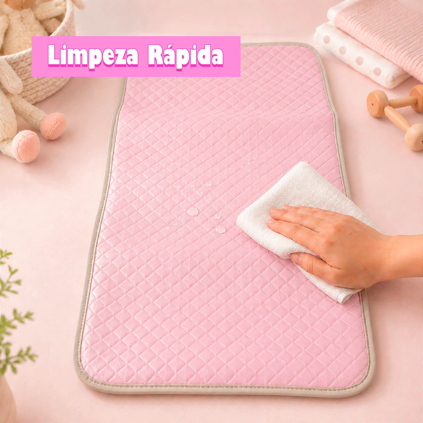 Kit Maternidade 4 Peças – Mala Grande, Mala Média e Mochila e Trocador Rosa BB