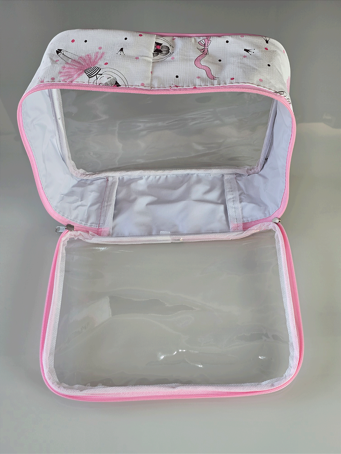 Kit Necessaire Organizadora Transparente P/M/G Bailarina