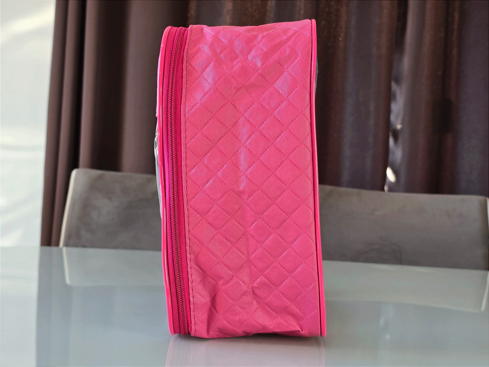 Kit Necessaire Organizadora Transparente P/M/G Pink
