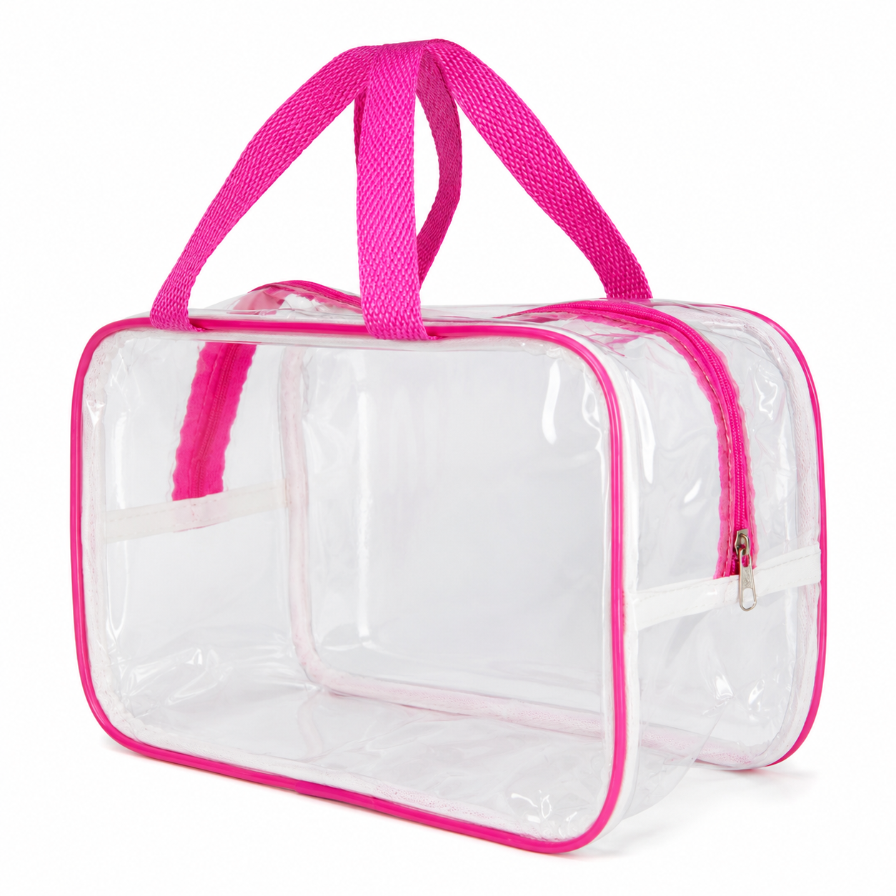 Kit 3 Bolsa Necessaire Transparente Feminina Organizadora - Pink