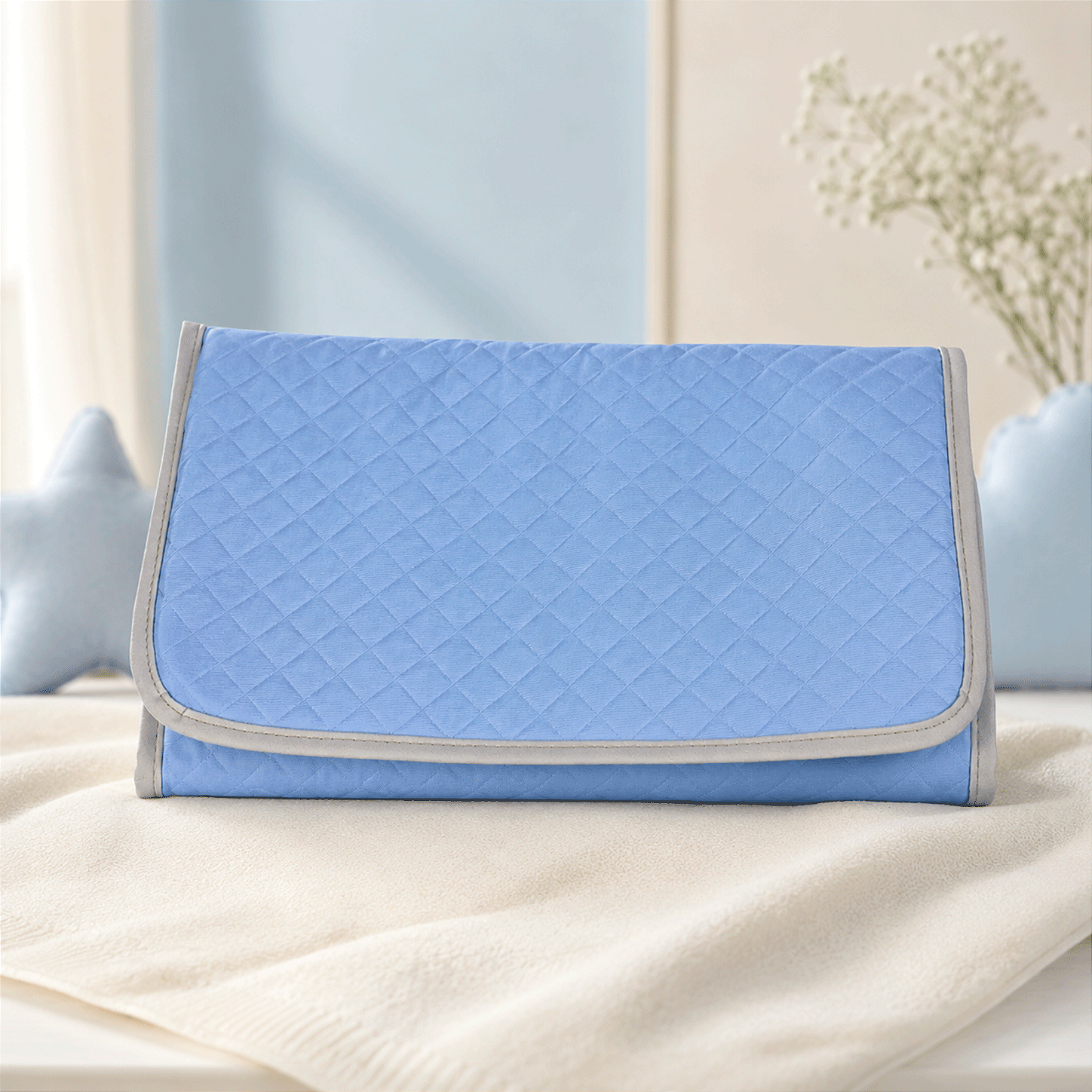 Trocador Portatil Para Bebê Acolchoado impermeável Dobravél - Azul BB