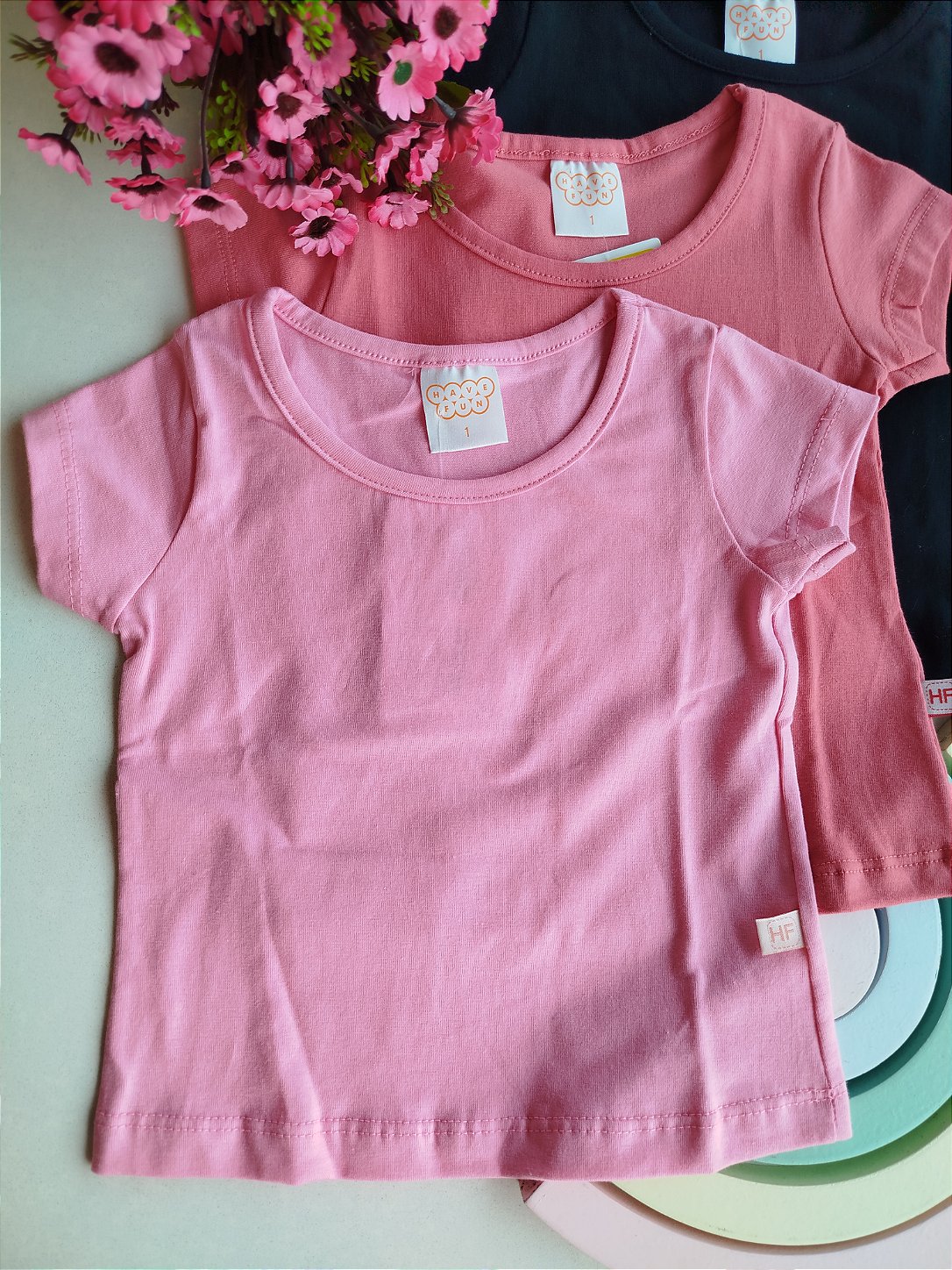 BLUSA HAVE FUN BASICA MANGA CURTA ROSA 28271