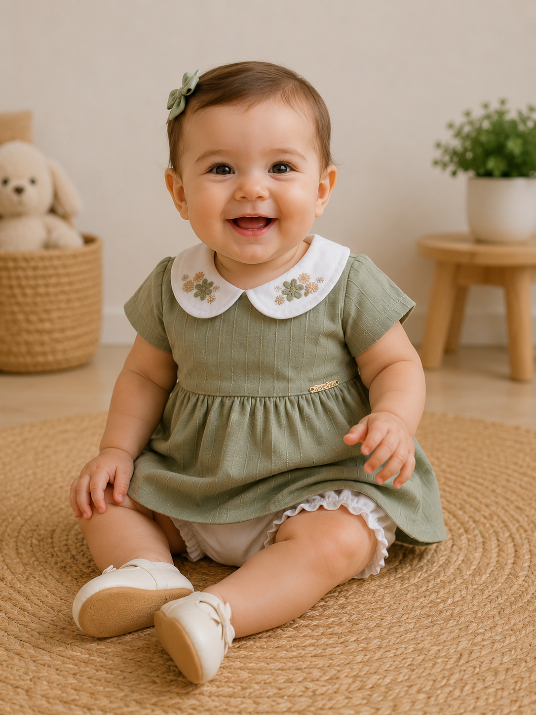 VESTIDO HAVE FUN LITTLE FLOWER COM TAPA FRALDA 30613