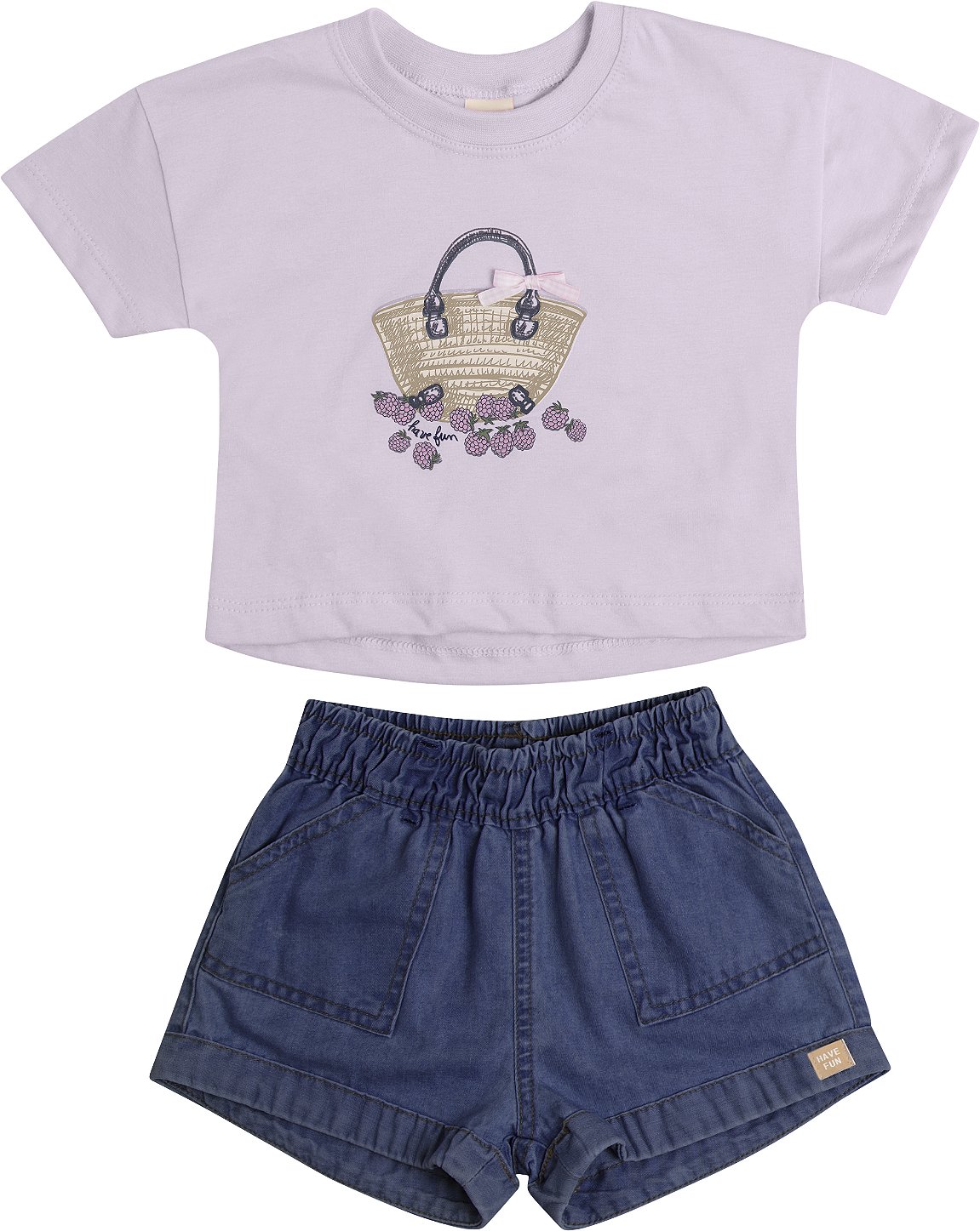 CONJUNTO HAVE FUN AMORA MEIA MALHA/JEANS 30463