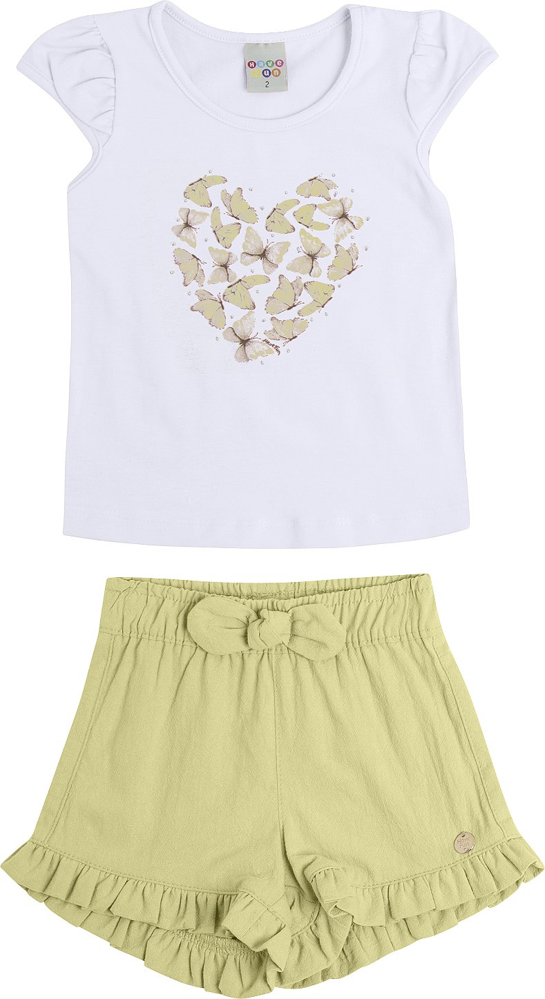 CONJUNTO HAVE FUN BUTTERFLY BRANCO COTTON 30453