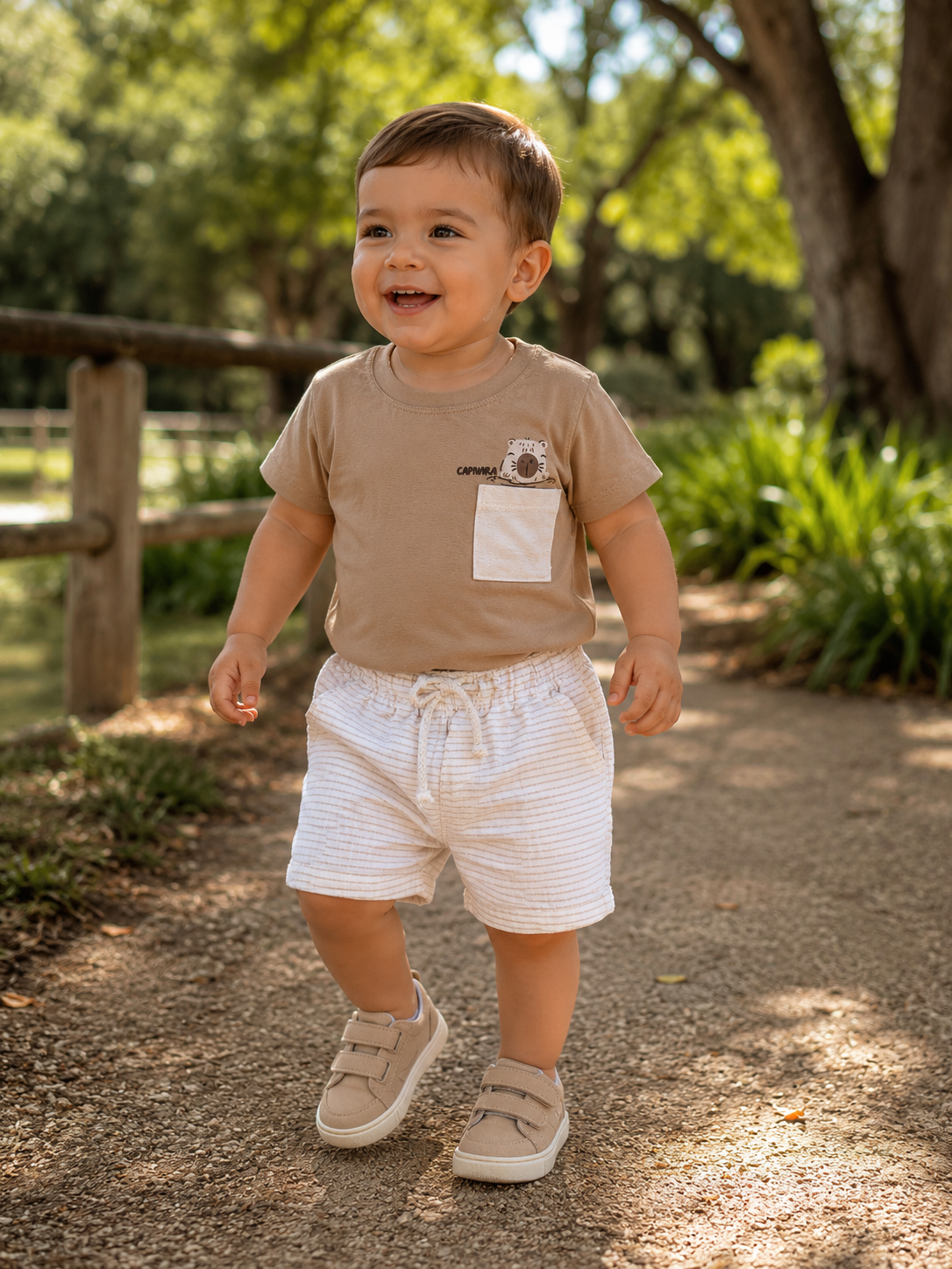 CONJUNTO HAVE FUN CAPIVARA BEGE 30500