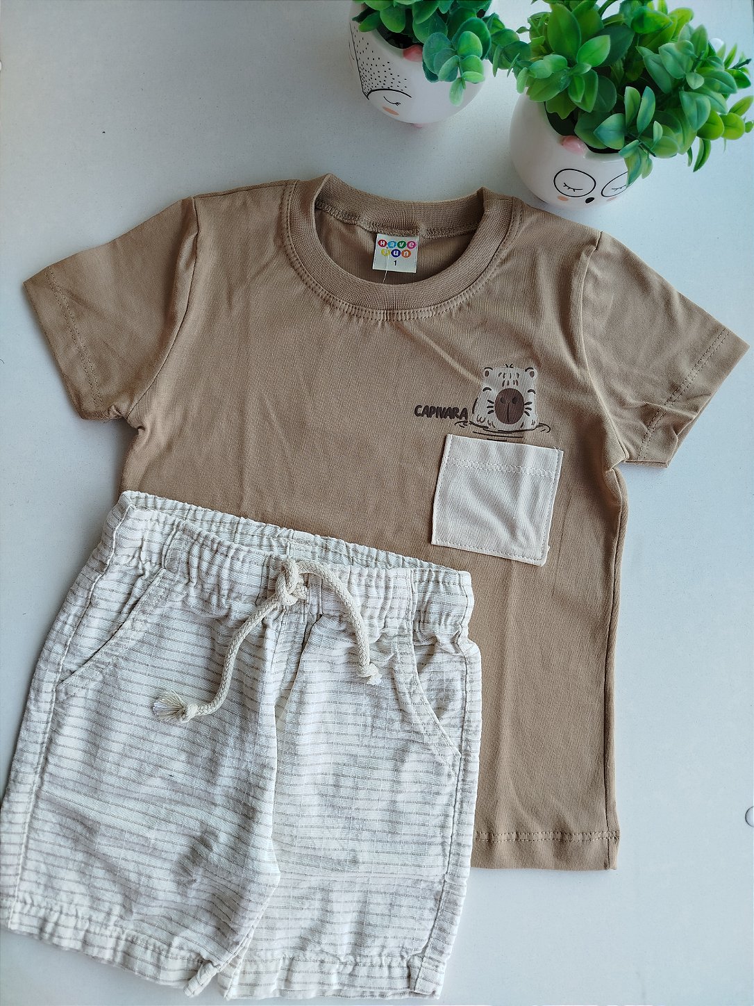 CONJUNTO HAVE FUN CAPIVARA BEGE 30500
