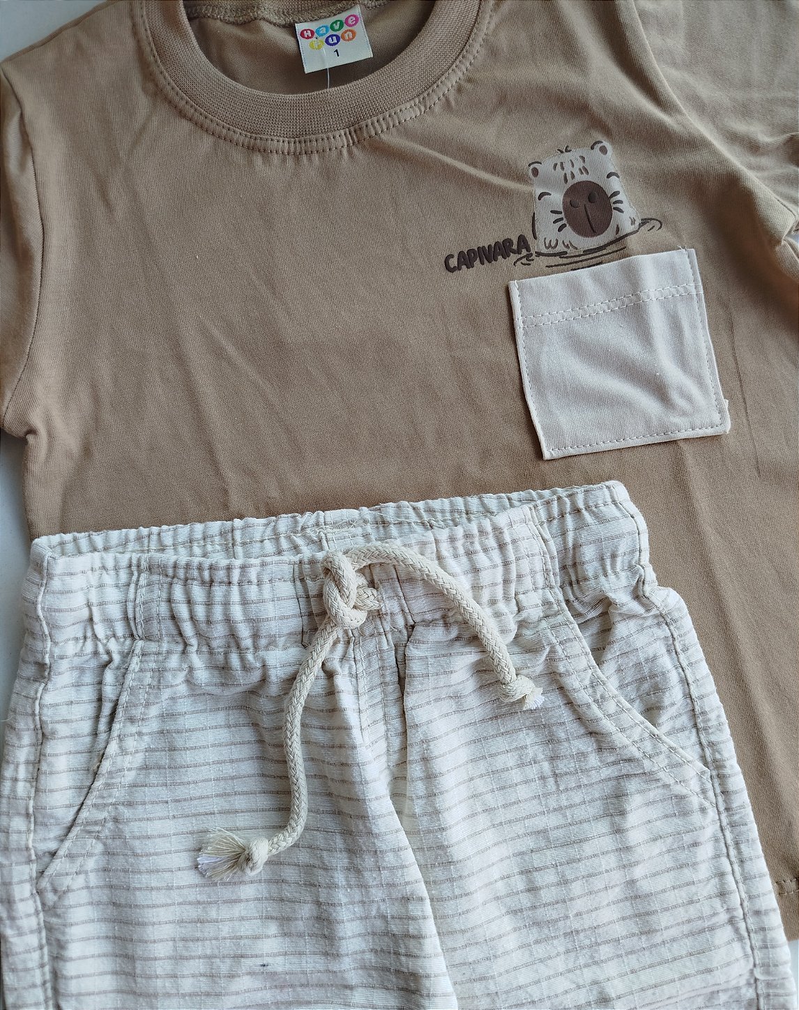 CONJUNTO HAVE FUN CAPIVARA BEGE 30500