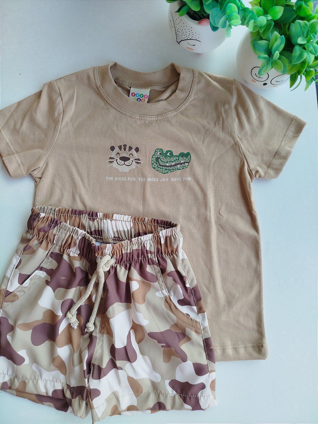 CONJUNTO HAVE FUN CAMUFLADO BEGE 30505