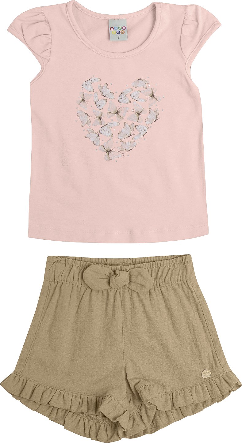 CONJUNTO HAVE FUN BUTTERFLY ROSA COTTON 30453