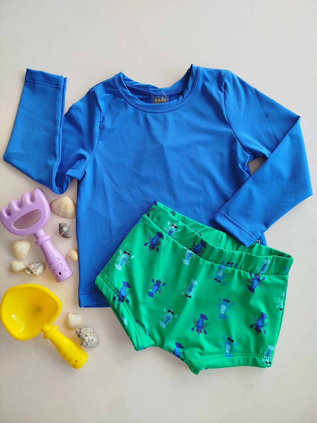 CONJUNTO HAVE FUN LAGOSTA AZUL PROTECAO UV 30079