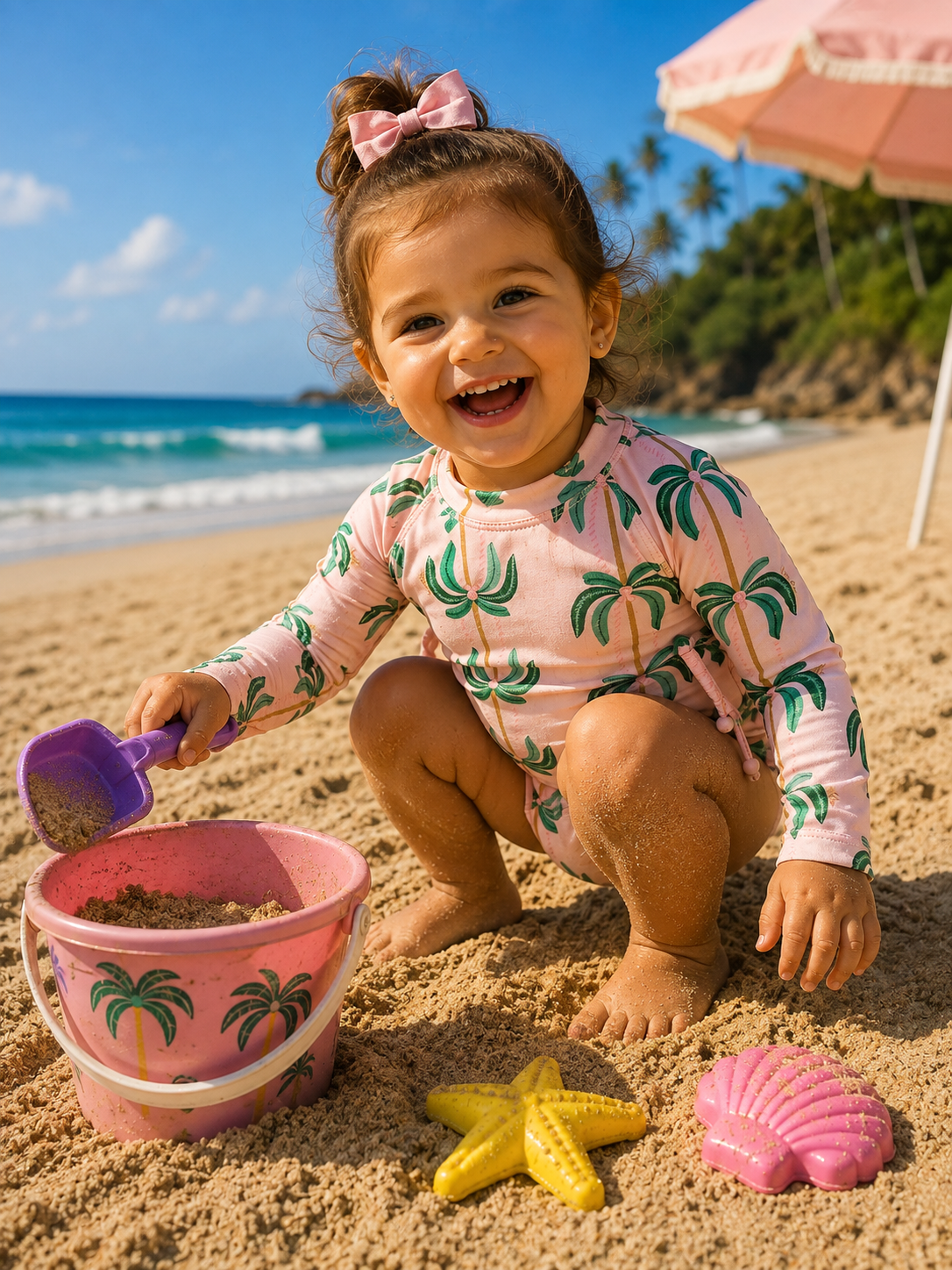 CONJUNTO HAVE FUN COQUEIRO ROSA PROTECAO UV 30075