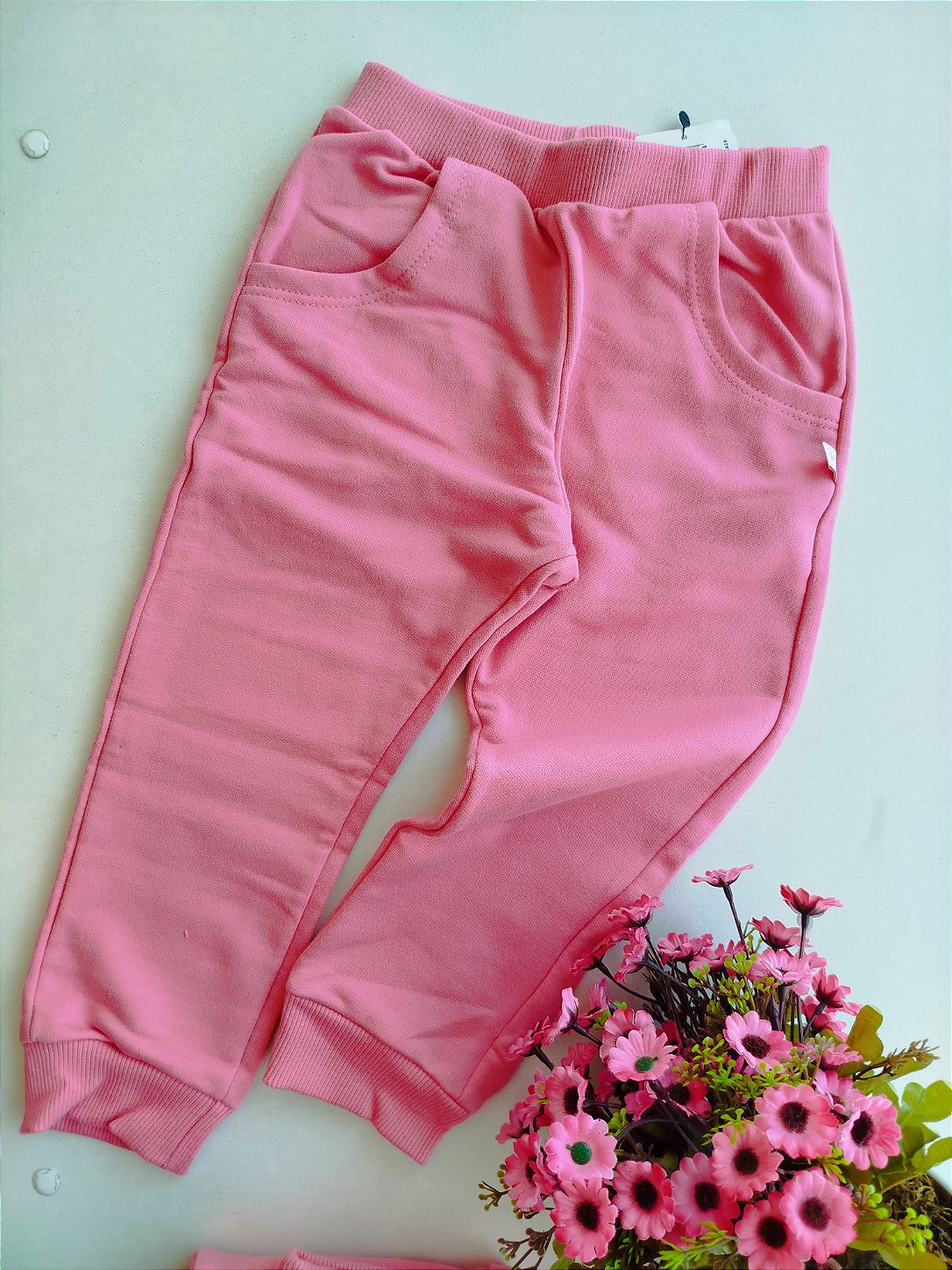 CALCA HAVE FUN BASICA MOLETOM SEM FELPA ROSA 28282