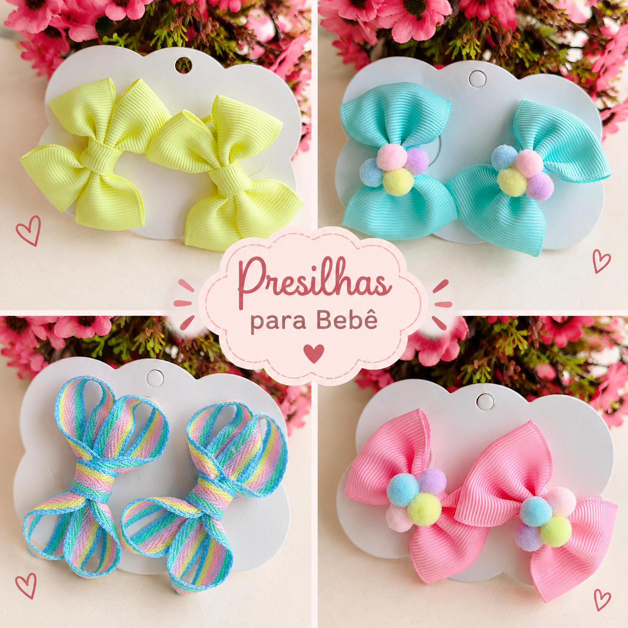 PAR DE LAÇOS NA PRESILHA PARA BEBE TAM. M