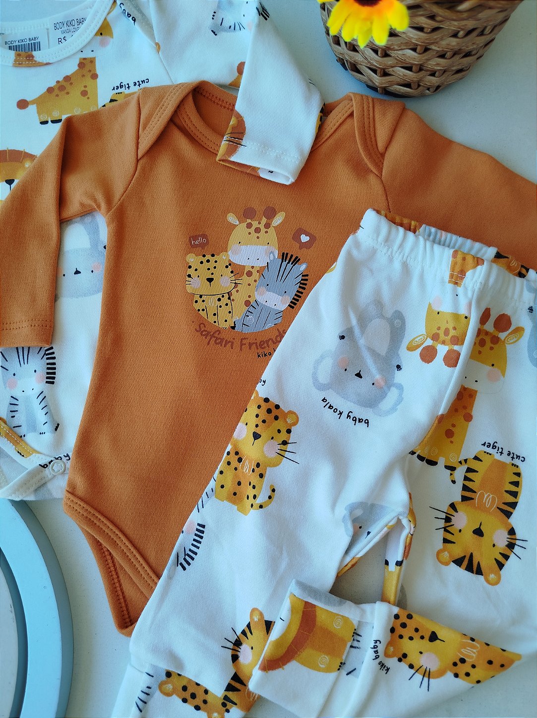 TRIO KIKO BABY 2 BODIES MANGA LONGA E CALÇA 14943