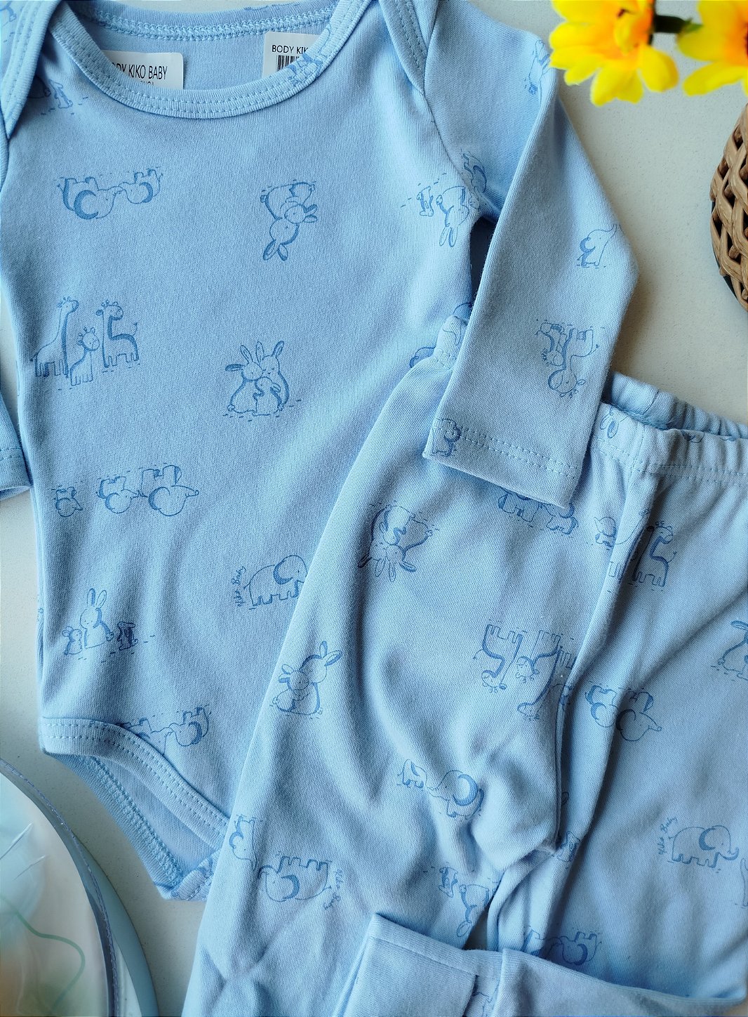 CONJUNTO KIKO BABY BODY LONGO E CALÇA VIRA PÉ 15029A