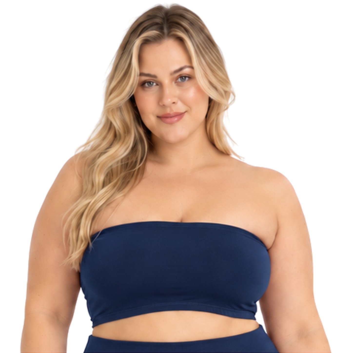 Top Tomara que Caia Plus Size Faixa Sem Bojo com Elástico Confortável 3035A