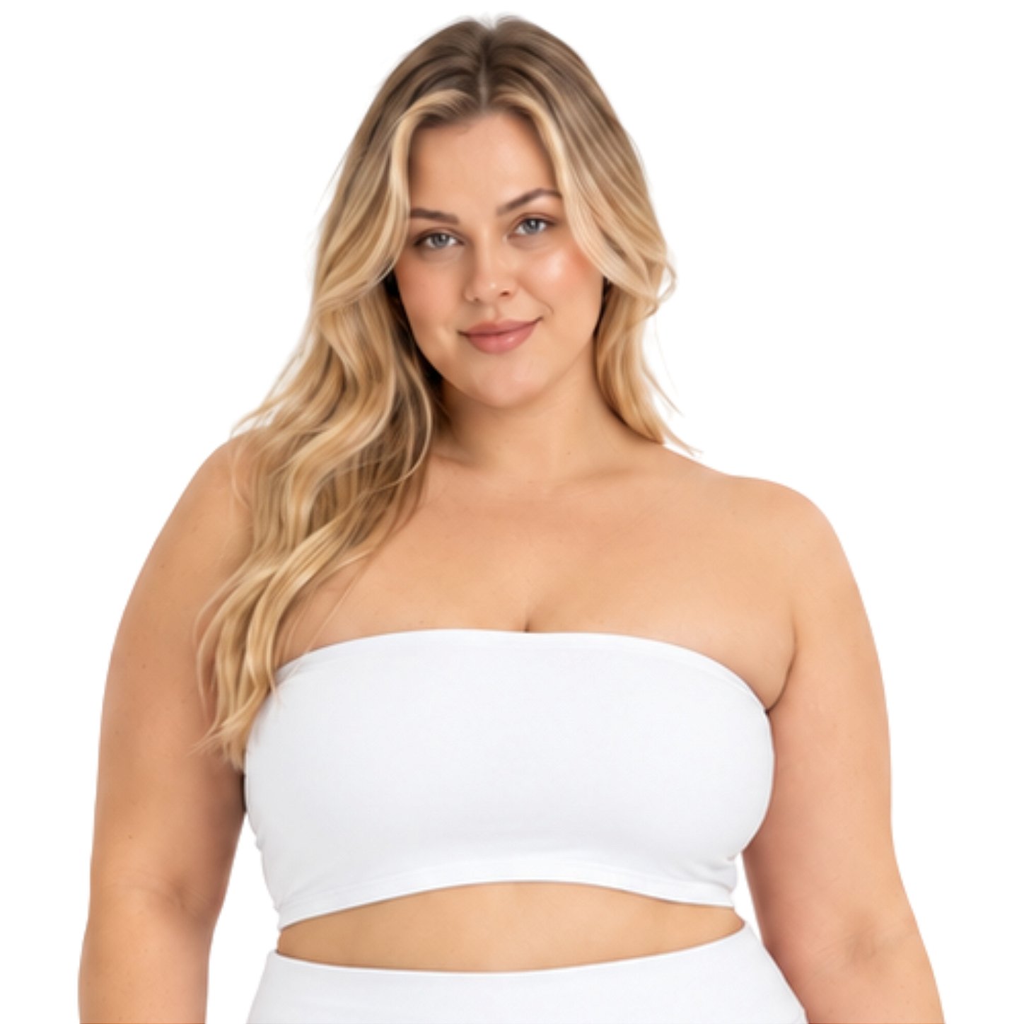 Top Tomara que Caia Plus Size Faixa Sem Bojo com Elástico Confortável 3035A