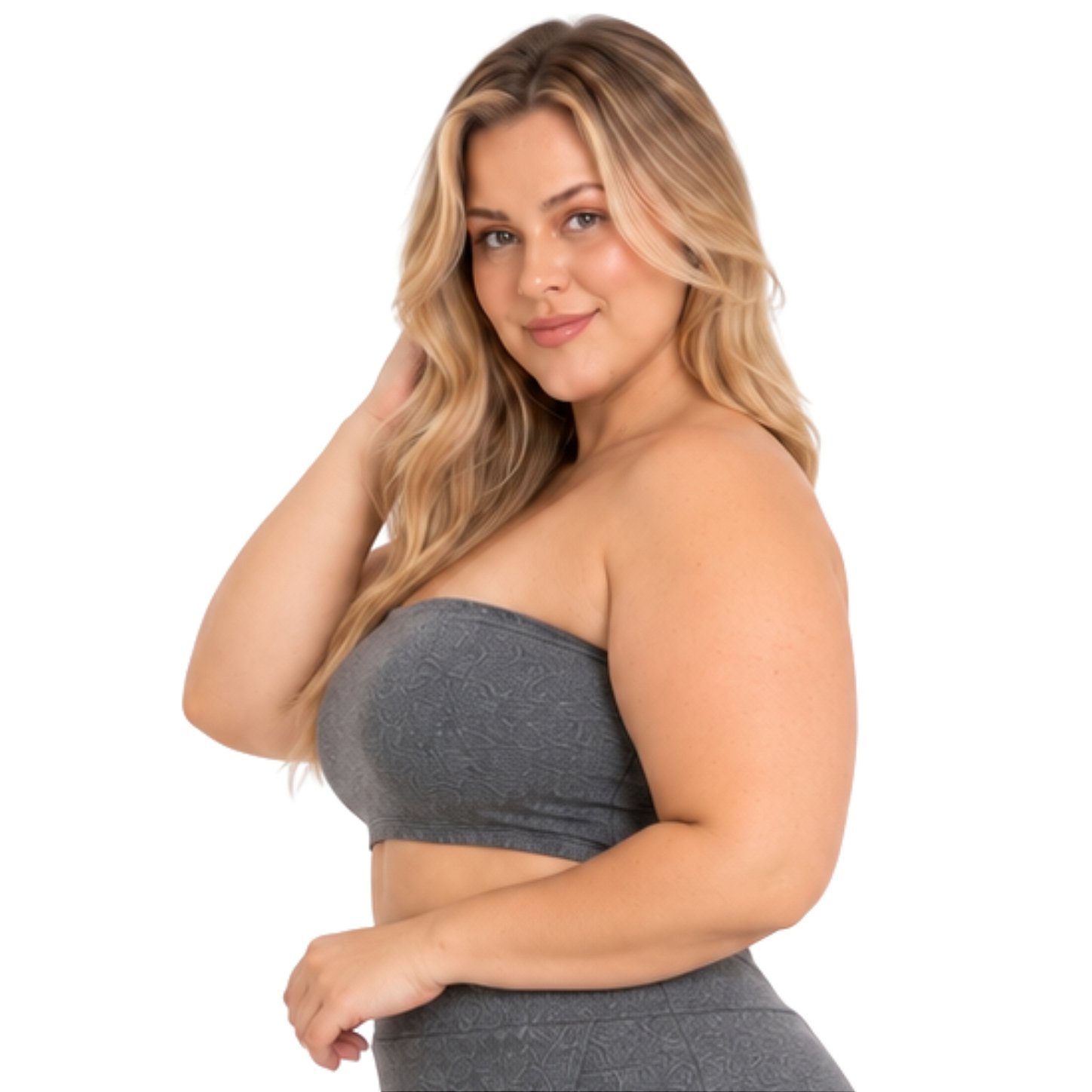 Top Tomara que Caia Plus Size Faixa Sem Bojo com Elástico Confortável 3035A