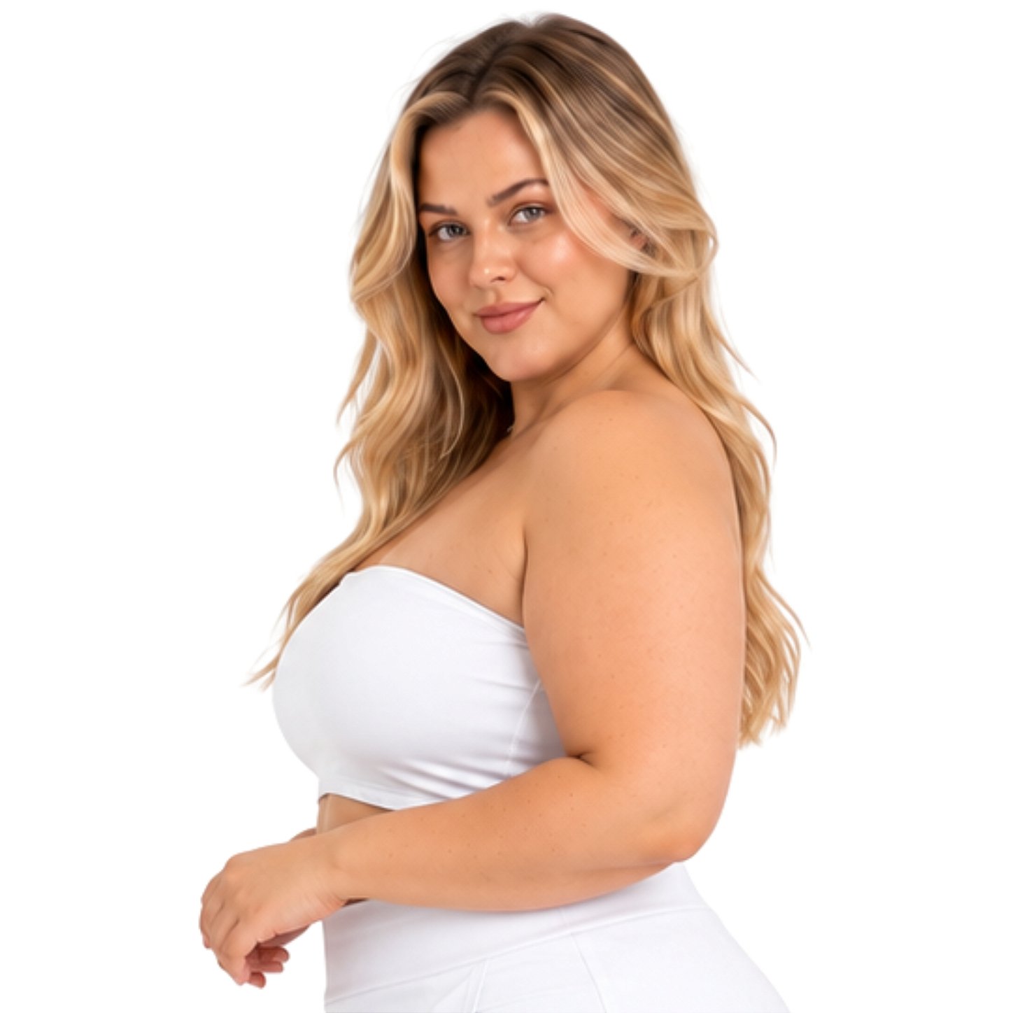 Top Tomara que Caia Plus Size Faixa Sem Bojo com Elástico Confortável 3035A