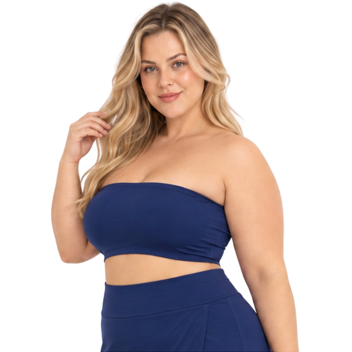 Top Tomara que Caia Plus Size Faixa Sem Bojo com Elástico Confortável 3035A