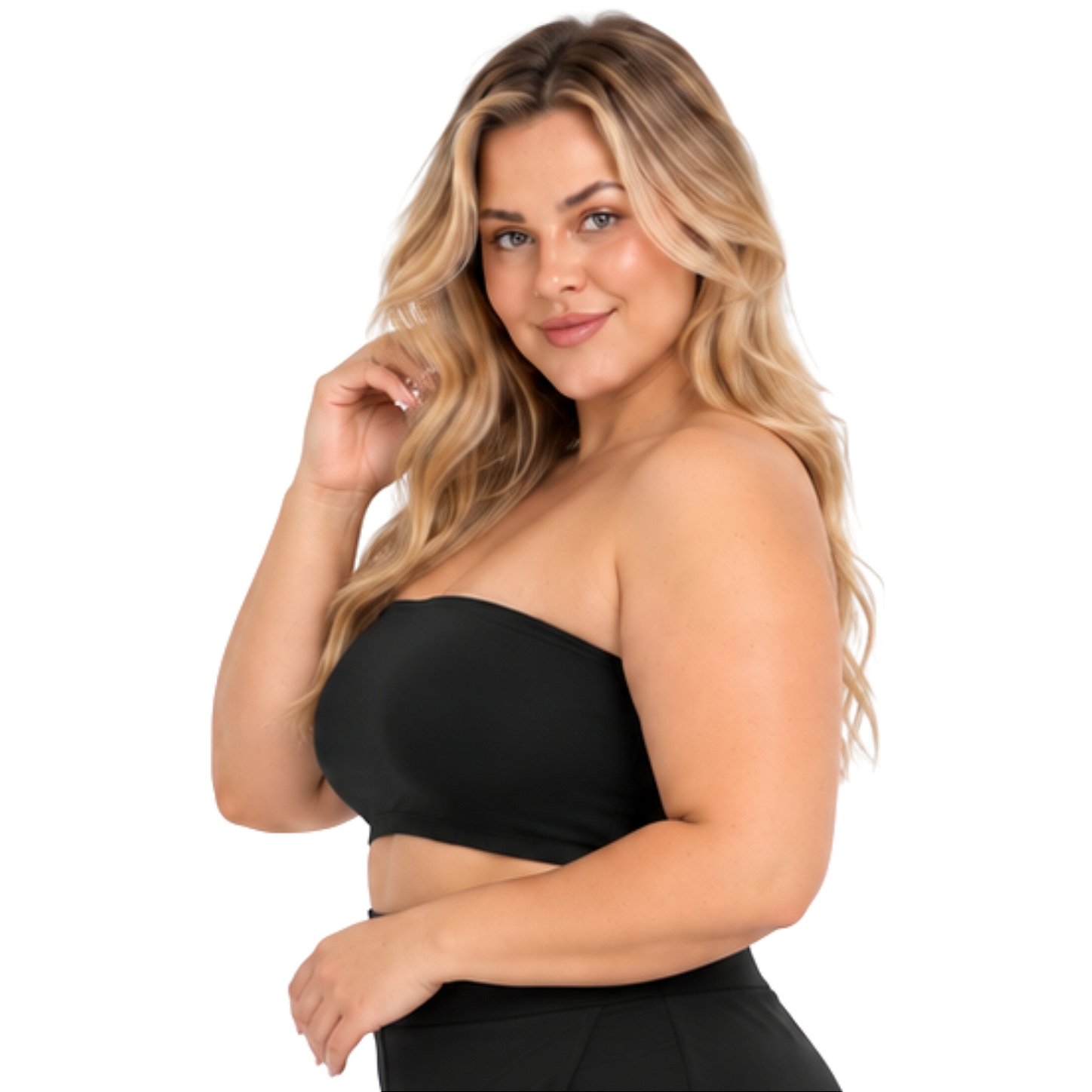 Top Tomara que Caia Plus Size Faixa Sem Bojo com Elástico Confortável 3035A