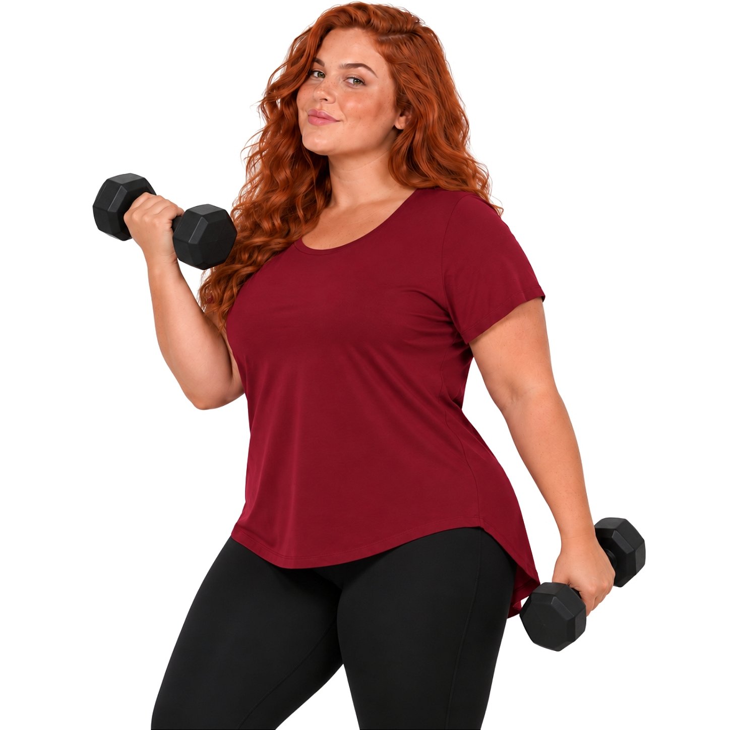 Blusa Plus Size Mullet Confortável Decote Redondo Manga Curta Tapa Bumbum 3024A
