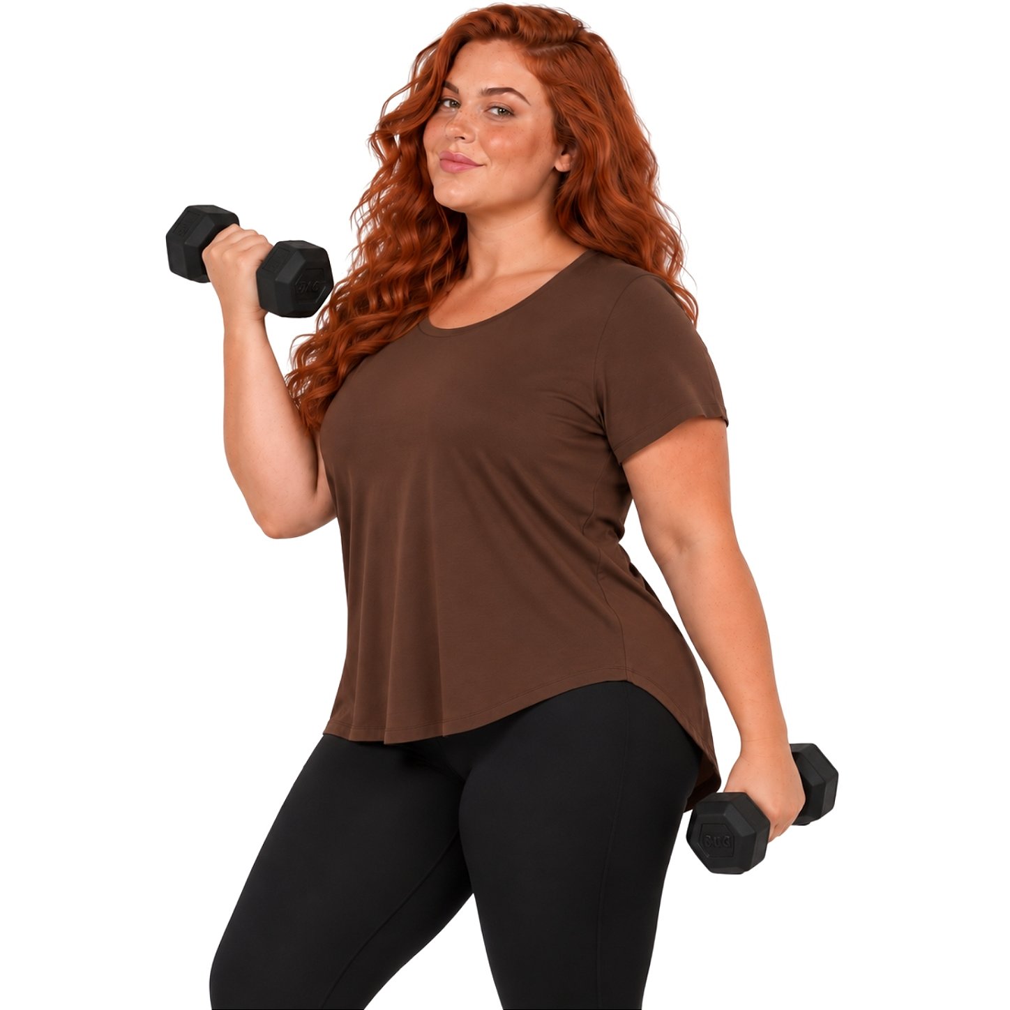 Blusa Plus Size Mullet Confortável Decote Redondo Manga Curta Tapa Bumbum 3024A