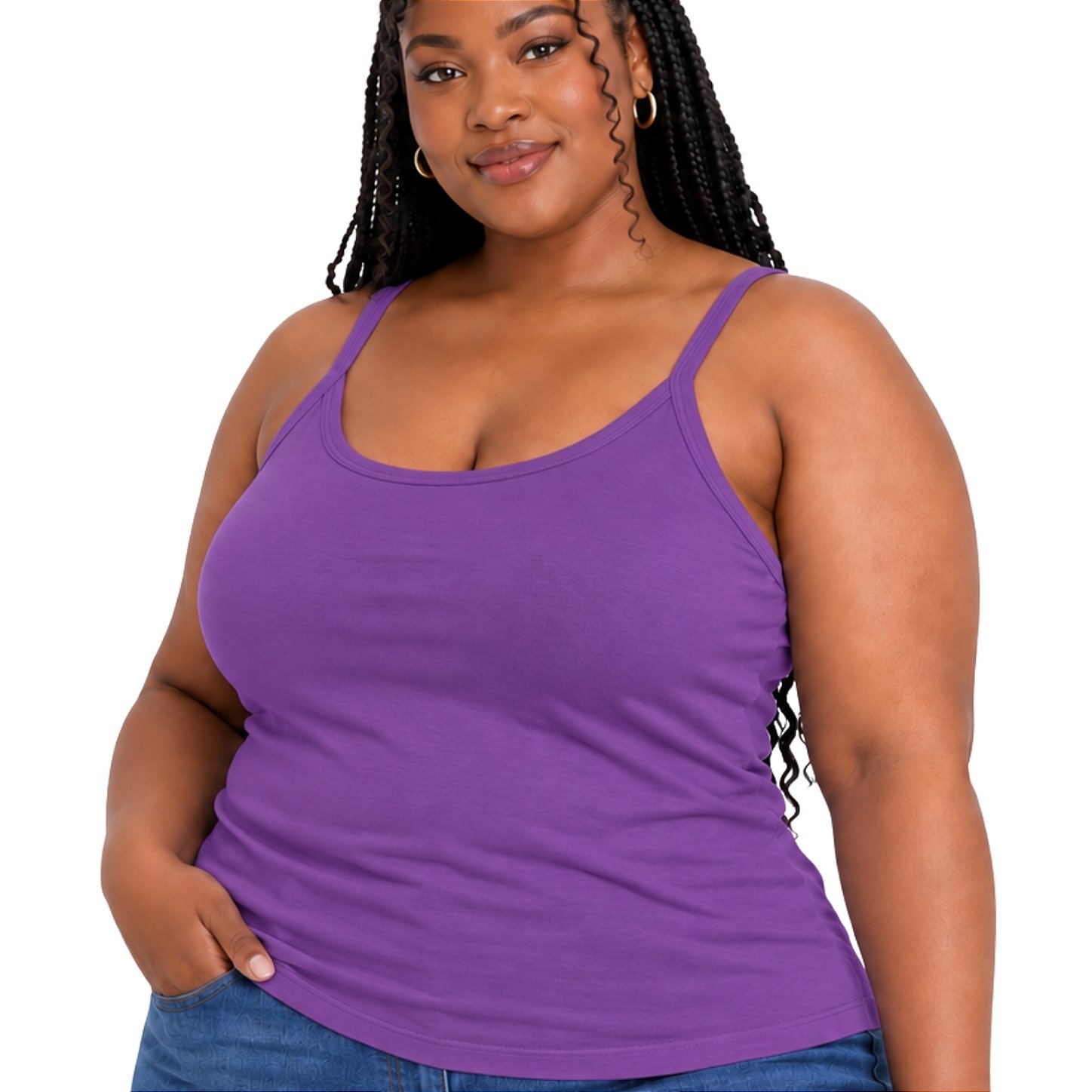 Blusa Regata Plus Size Visco Lycra com Alça Fina Toque Macio e Leve 3026A