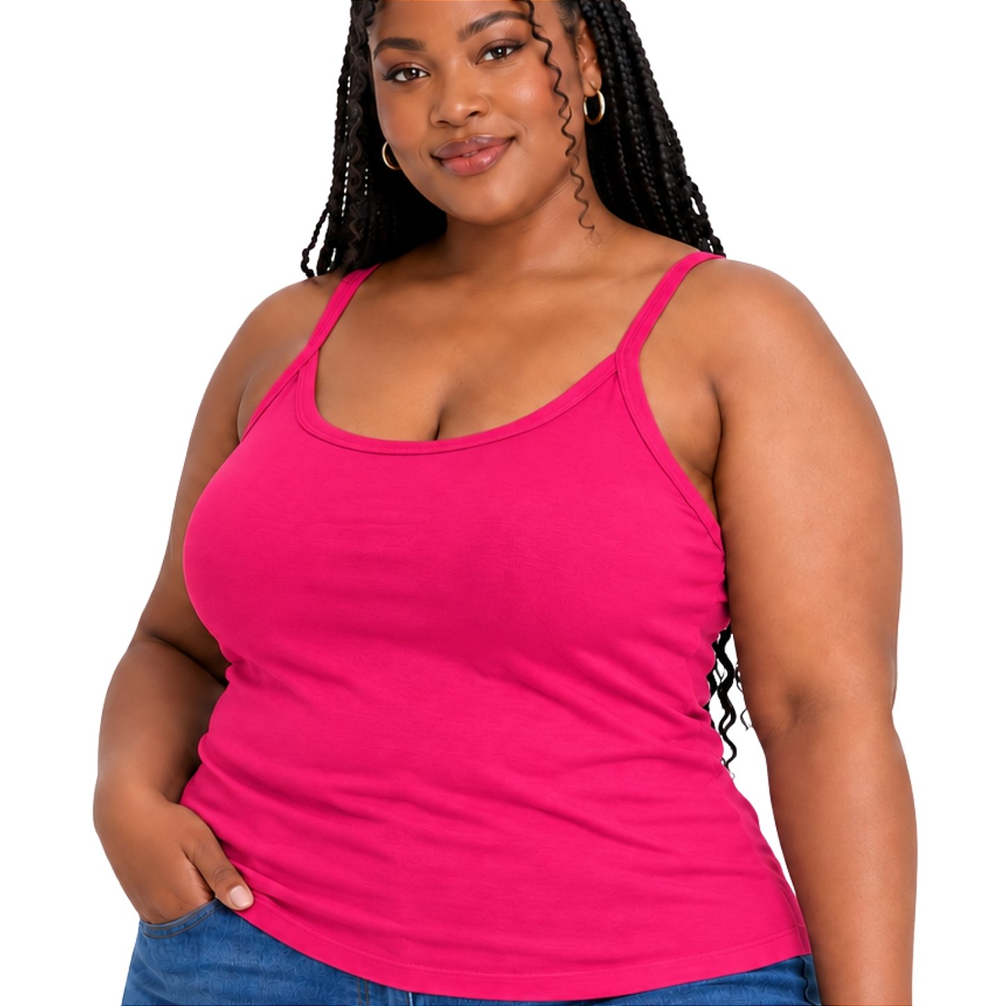 Blusa Regata Plus Size Visco Lycra com Alça Fina Toque Macio e Leve 3026A