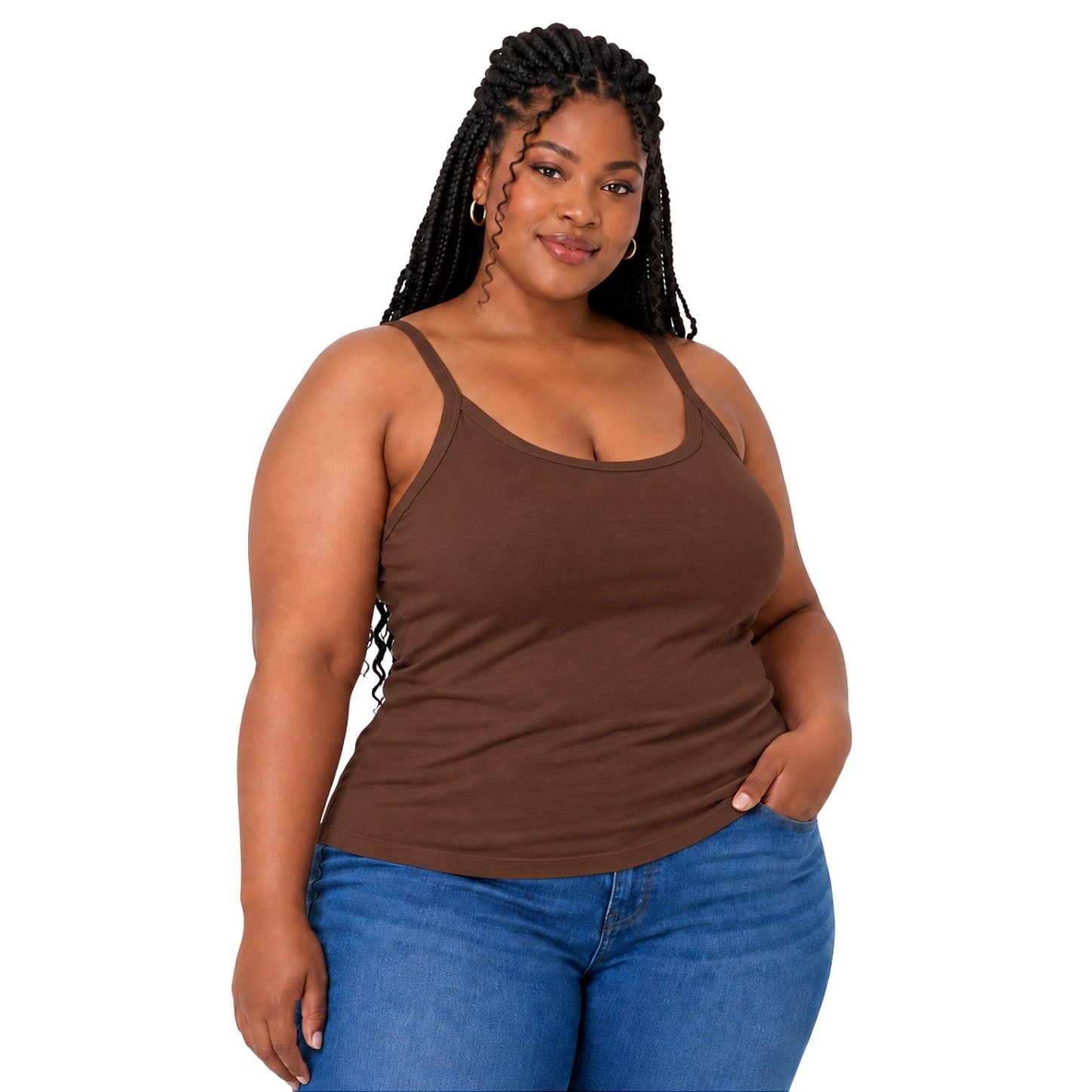 Blusa Regata Plus Size Visco Lycra com Alça Fina Toque Macio e Leve 3026A