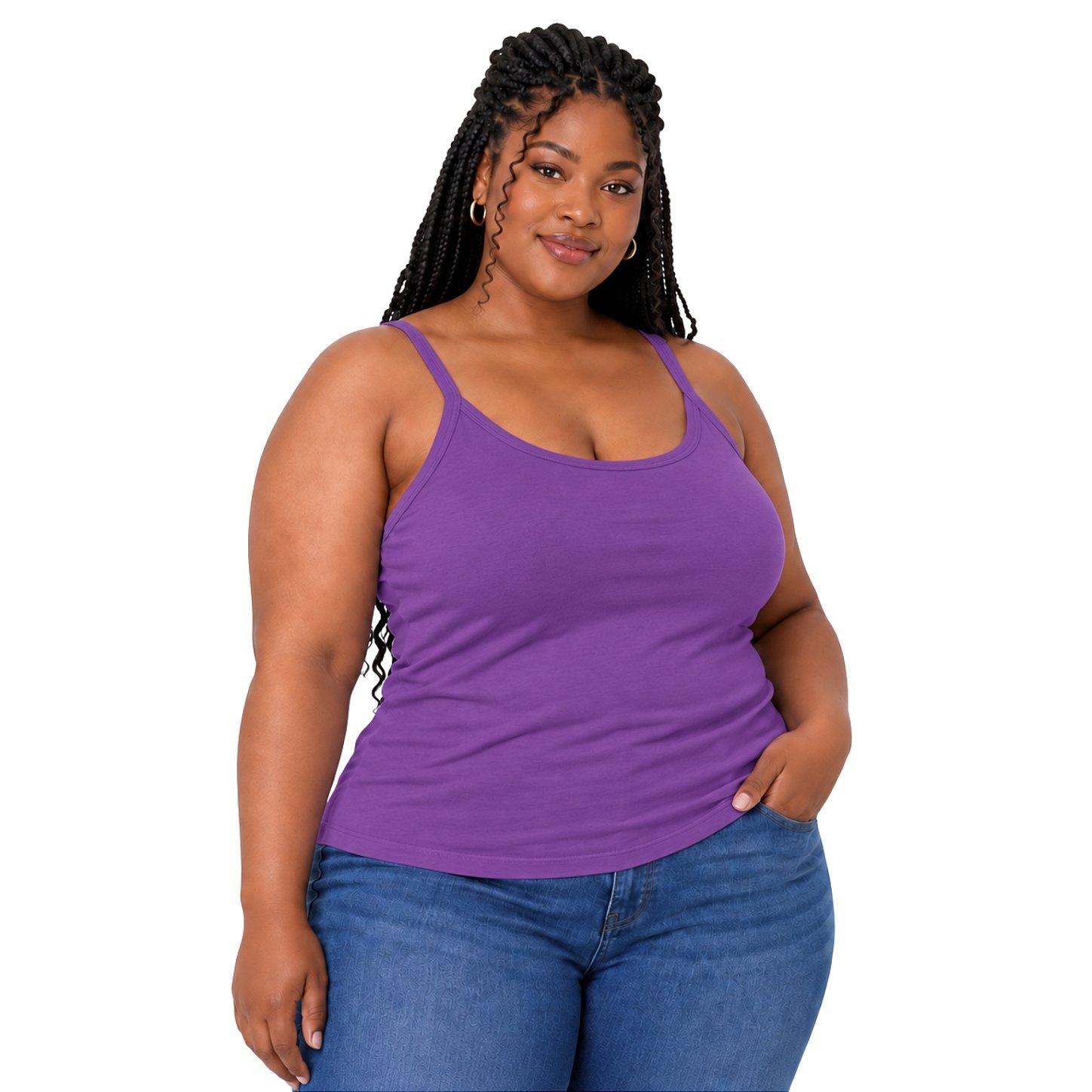 Blusa Regata Plus Size Visco Lycra com Alça Fina Toque Macio e Leve 3026A