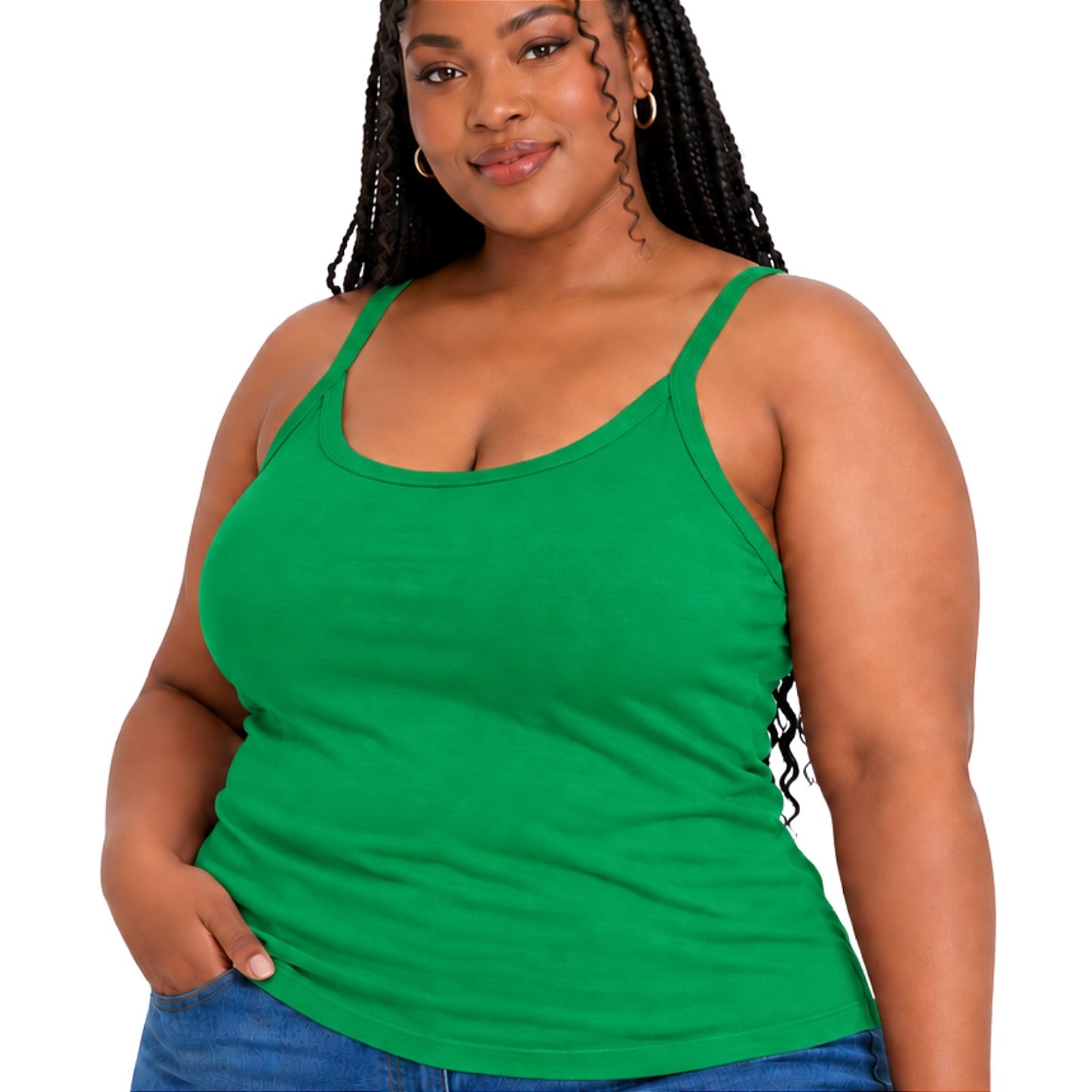 Blusa Regata Plus Size Visco Lycra com Alça Fina Toque Macio e Leve 3026A