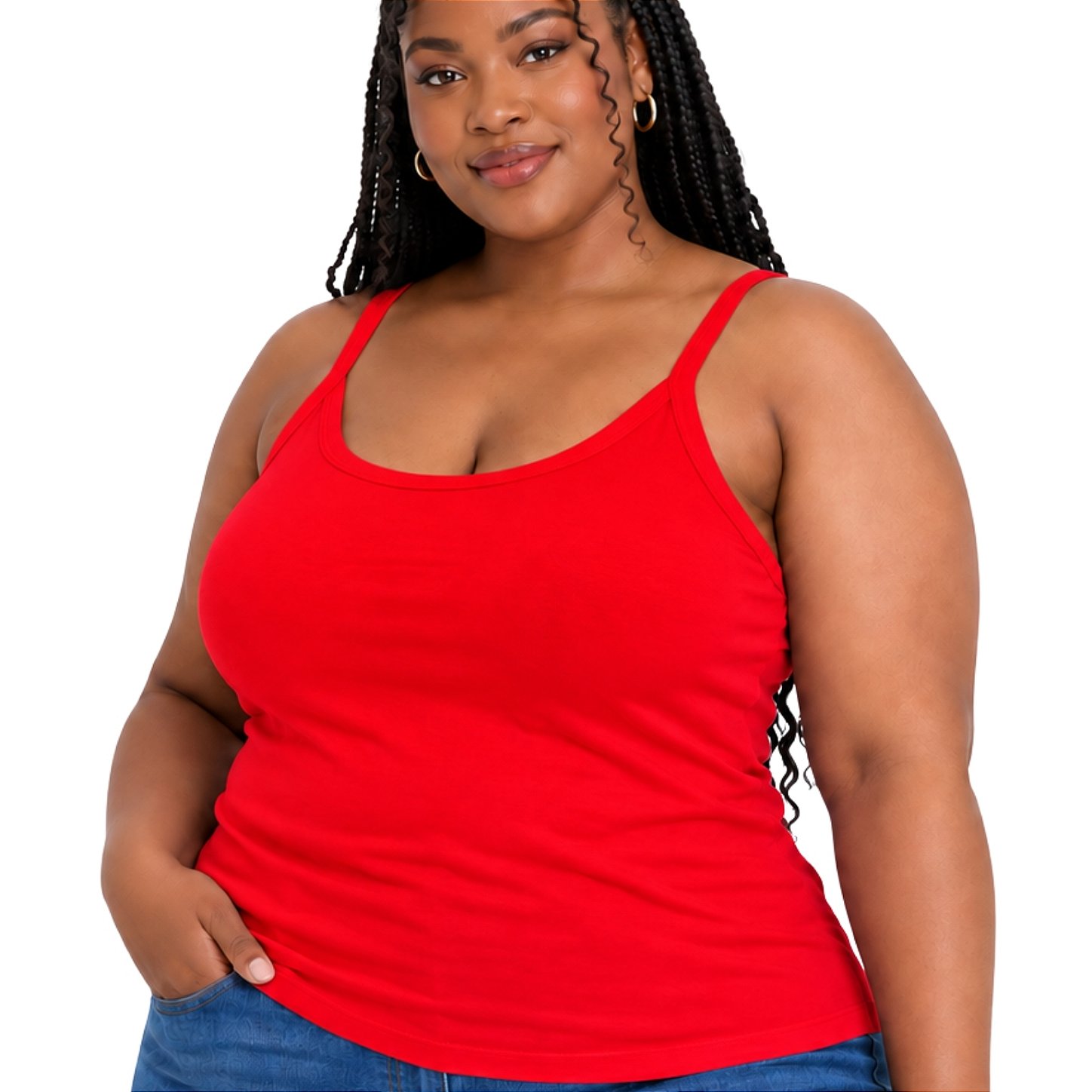 Blusa Regata Plus Size Visco Lycra com Alça Fina Toque Macio e Leve 3026A
