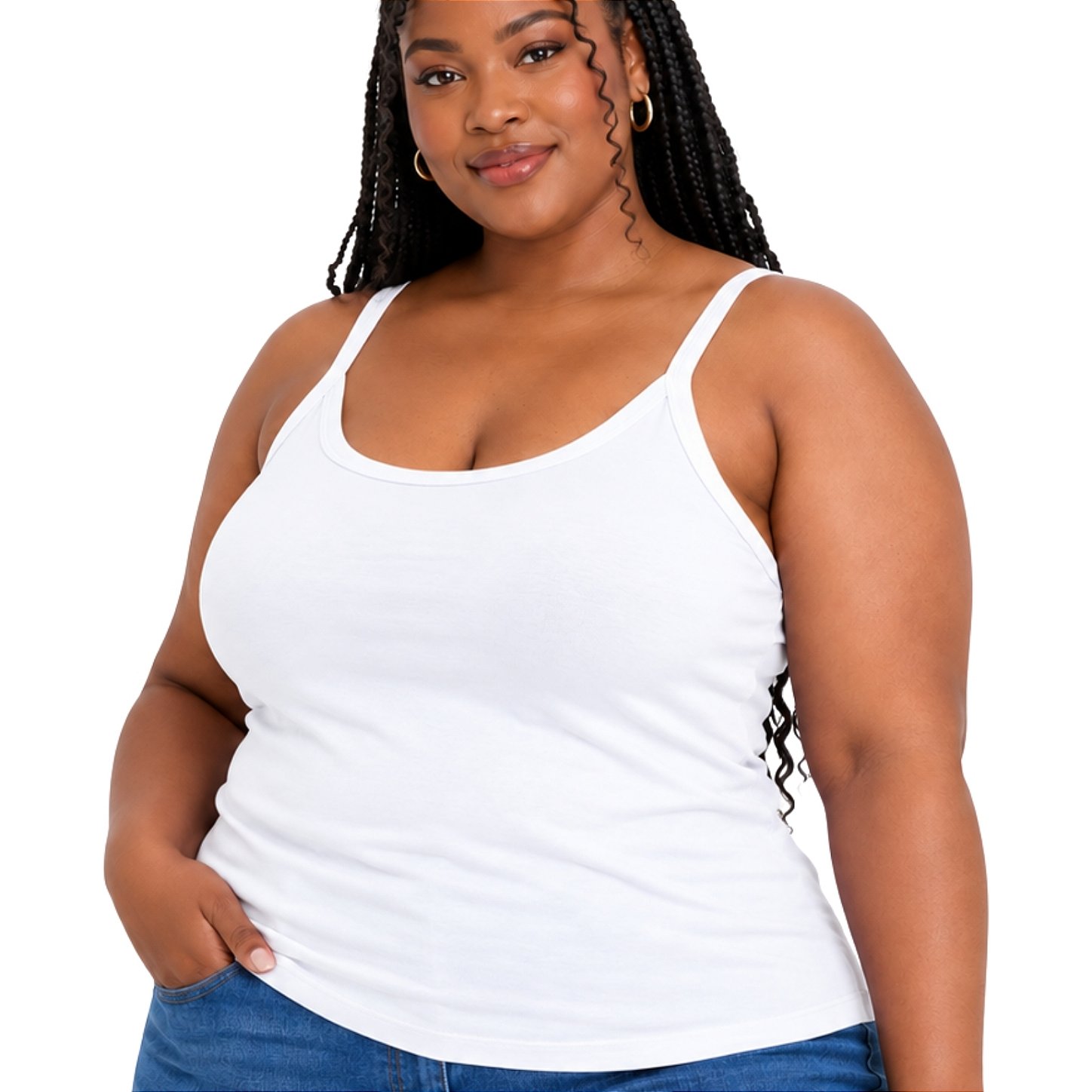 Blusa Regata Plus Size Visco Lycra com Alça Fina Toque Macio e Leve 3026A