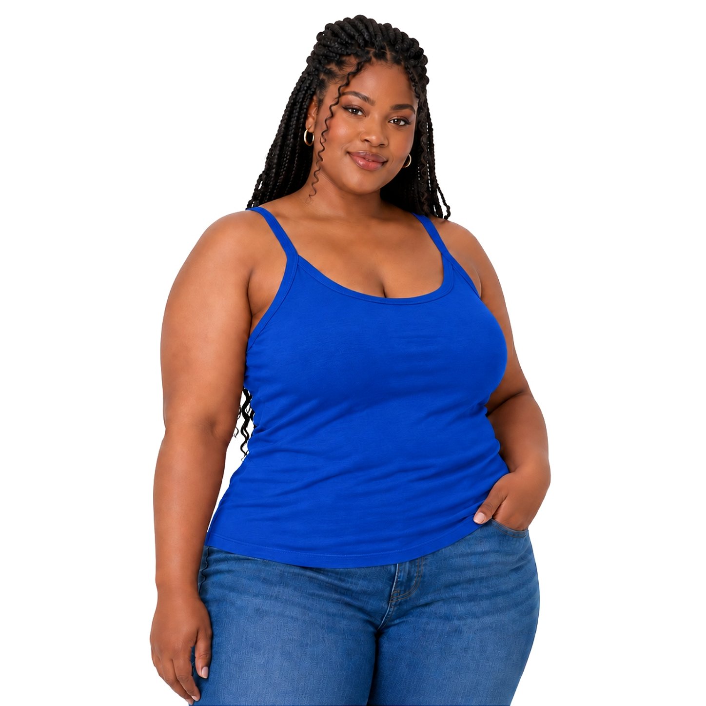 Blusa Regata Plus Size Visco Lycra com Alça Fina Toque Macio e Leve 3026A