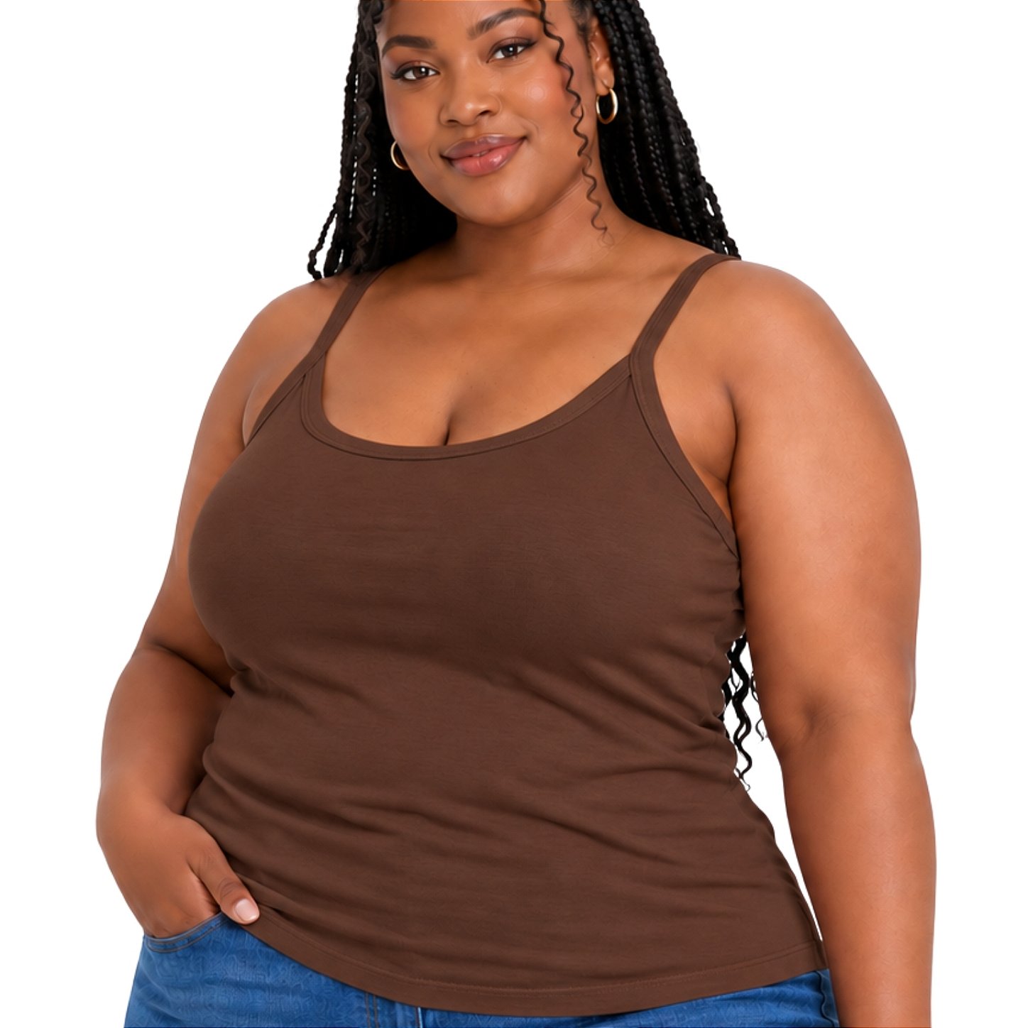 Blusa Regata Plus Size Visco Lycra com Alça Fina Toque Macio e Leve 3026A