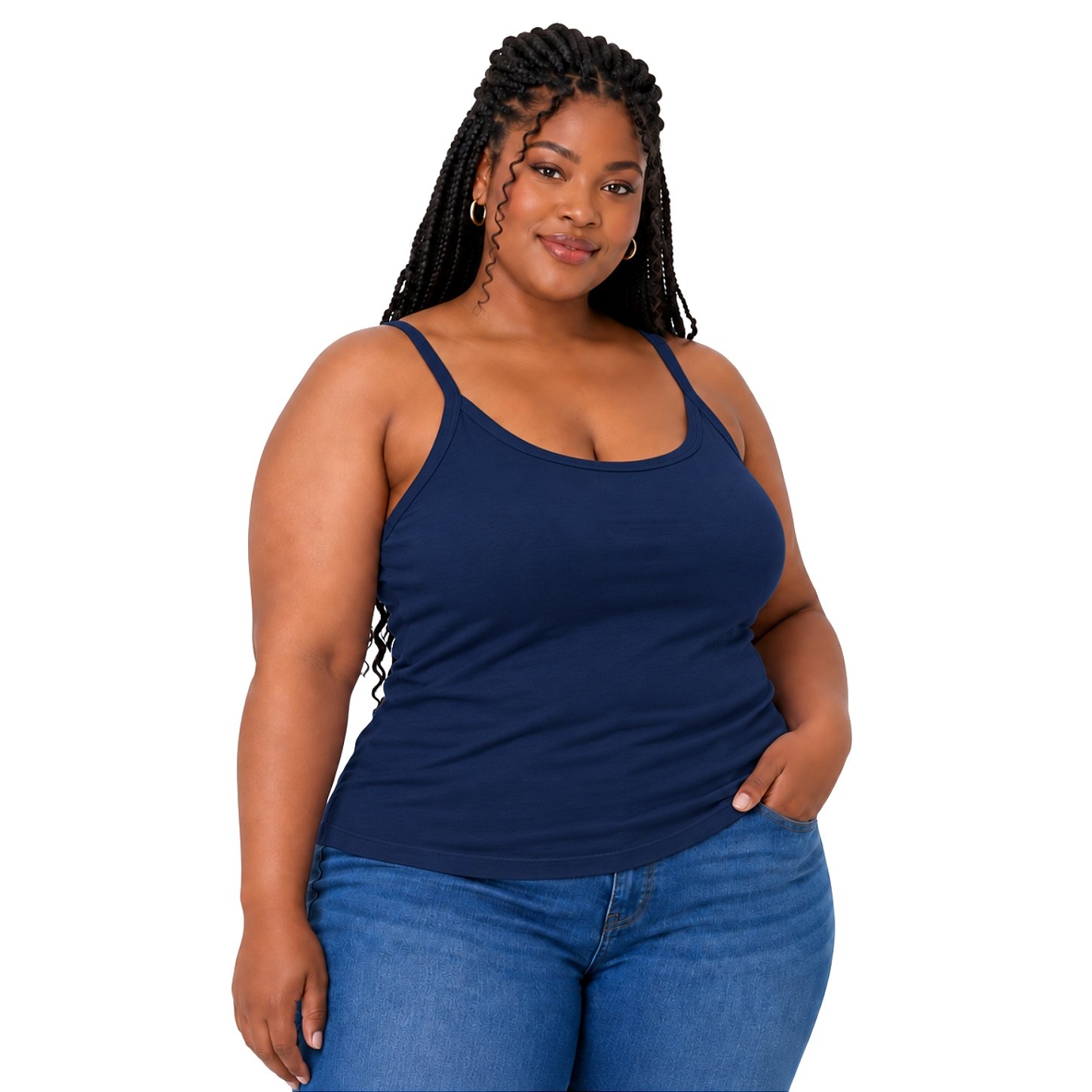 Blusa Regata Plus Size Visco Lycra com Alça Fina Toque Macio e Leve 3026A