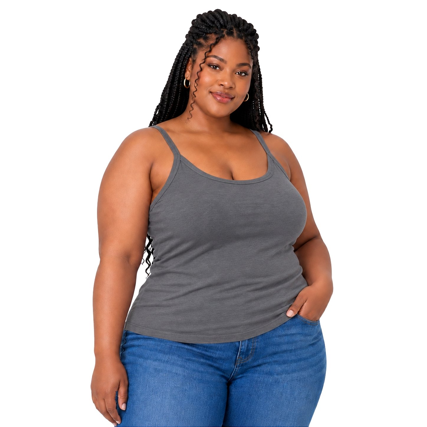 Blusa Regata Plus Size Visco Lycra com Alça Fina Toque Macio e Leve 3026A