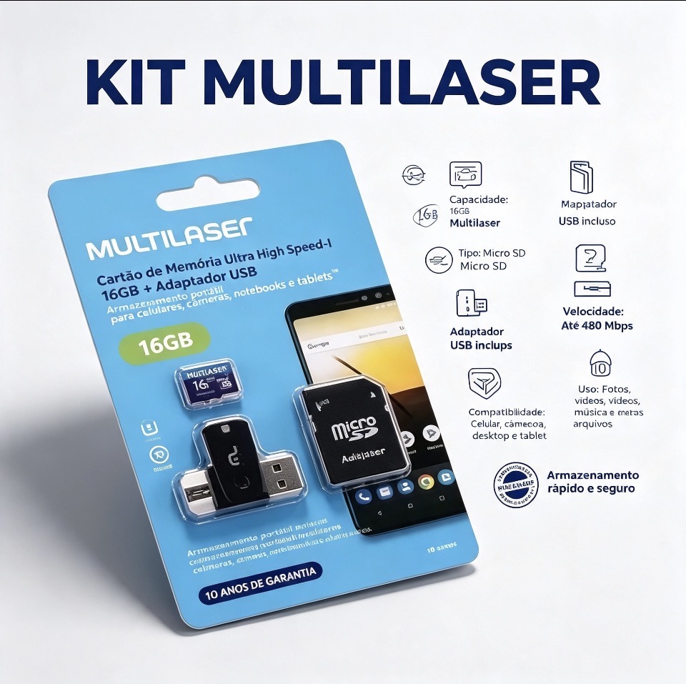 ADPTADOR MULTILASER 4/1 16GB
