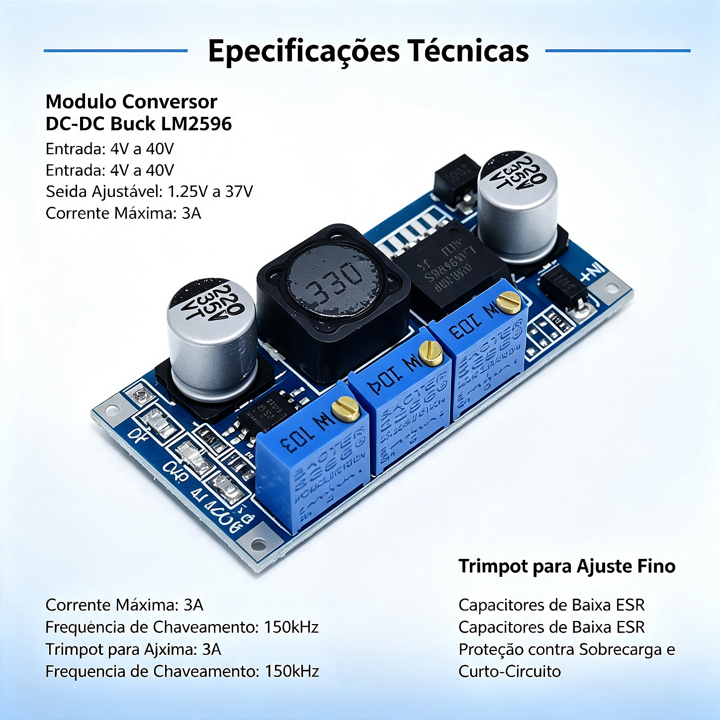 Módulo Conversor DC-DC Buck LM2596