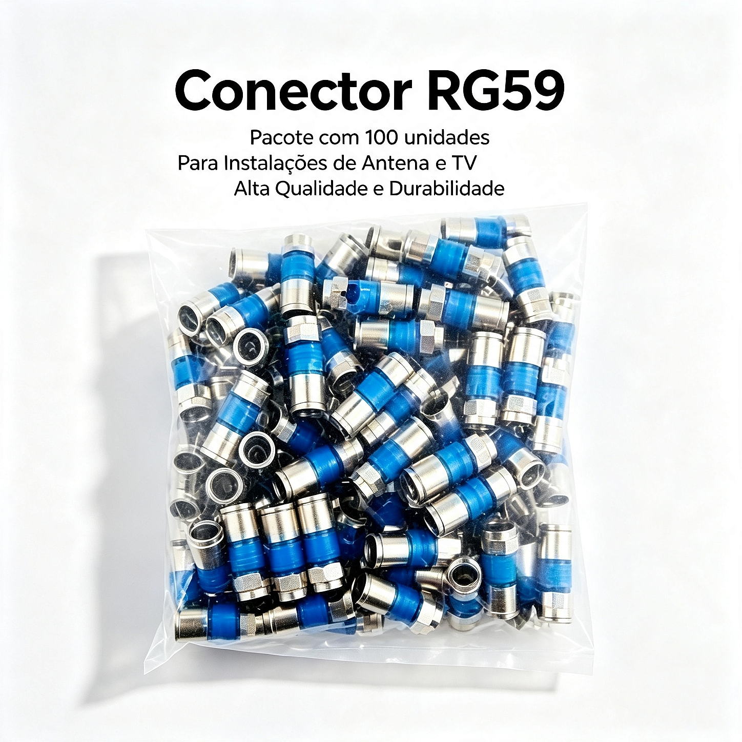 PACOTE CONECTOR RG59 100UNID