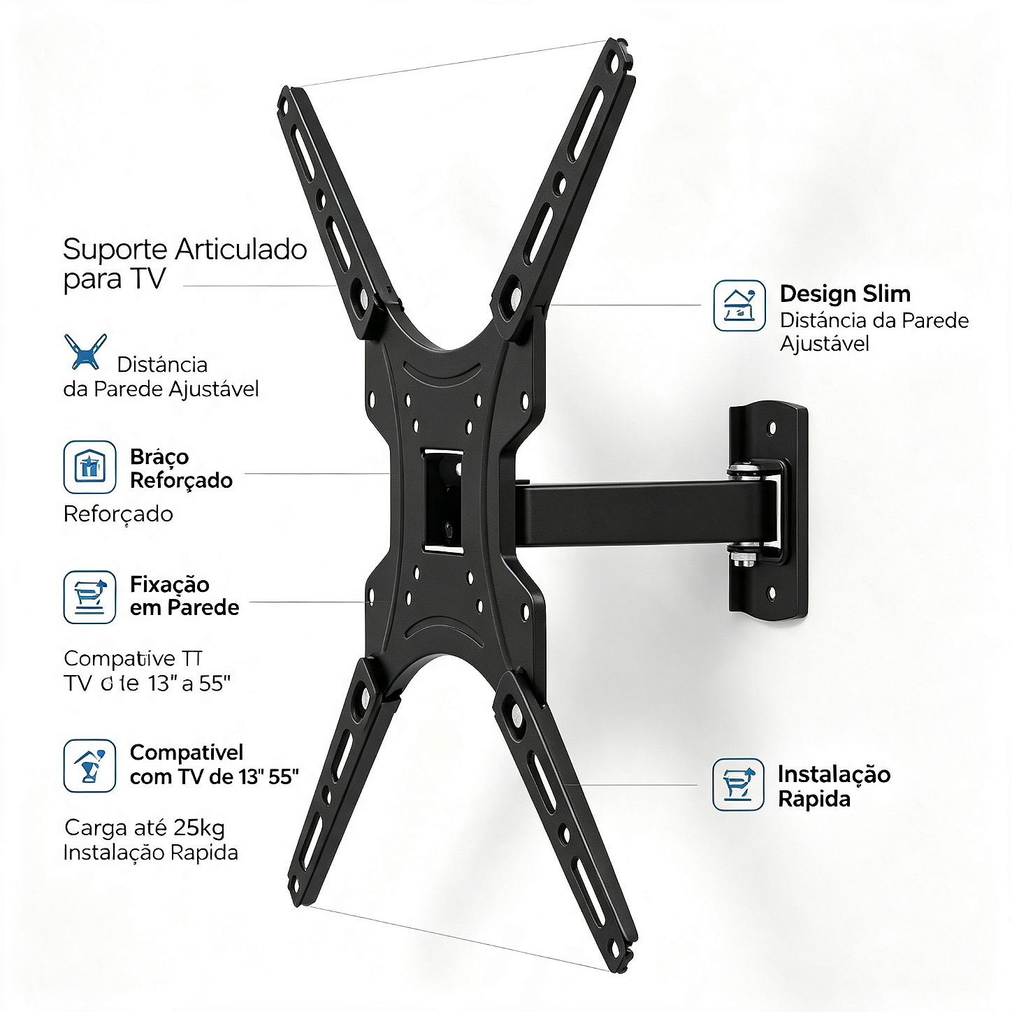 SUPORTE ARTICULADO 13 A 60 KG