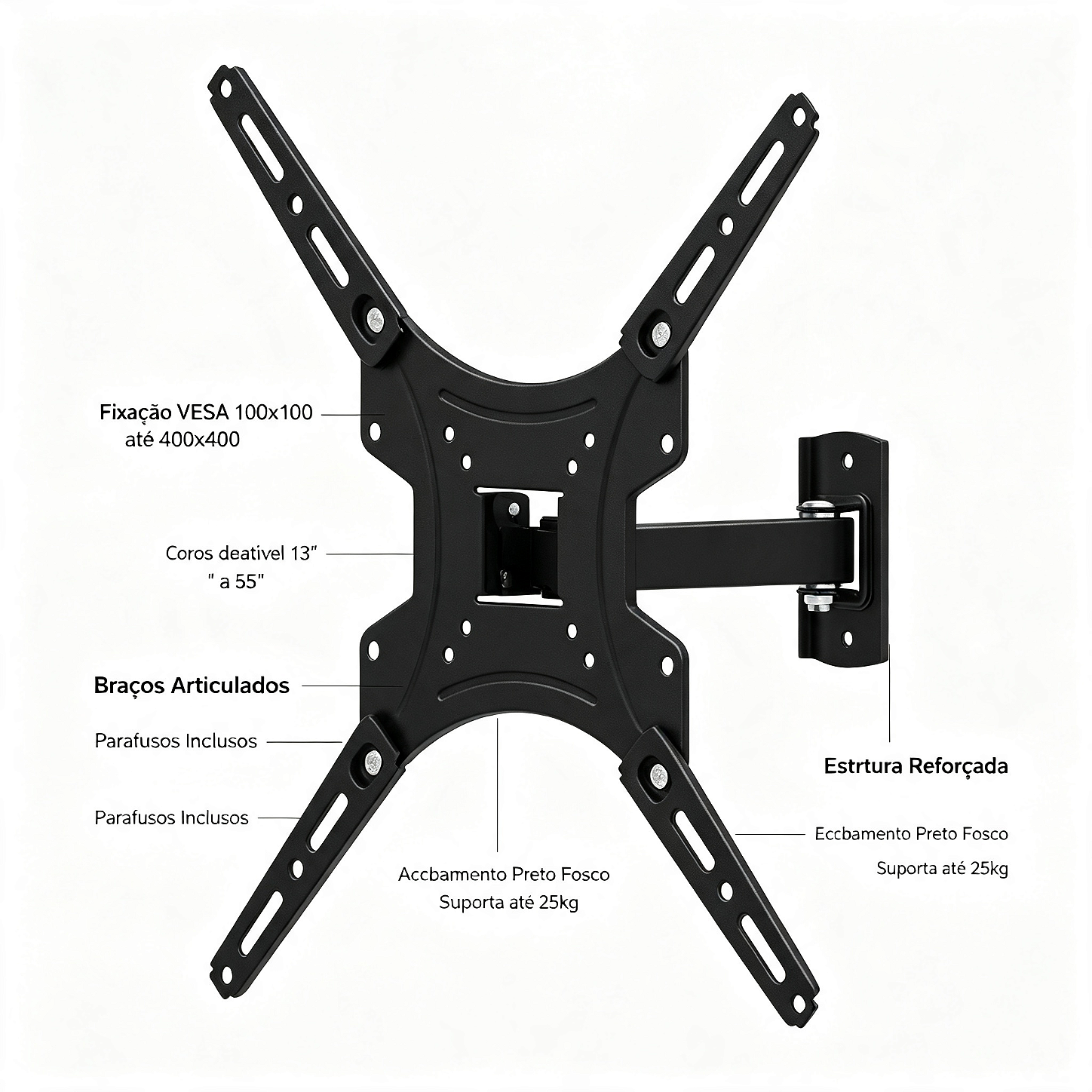 SUPORTE ARTICULADO 13 A 60 KG