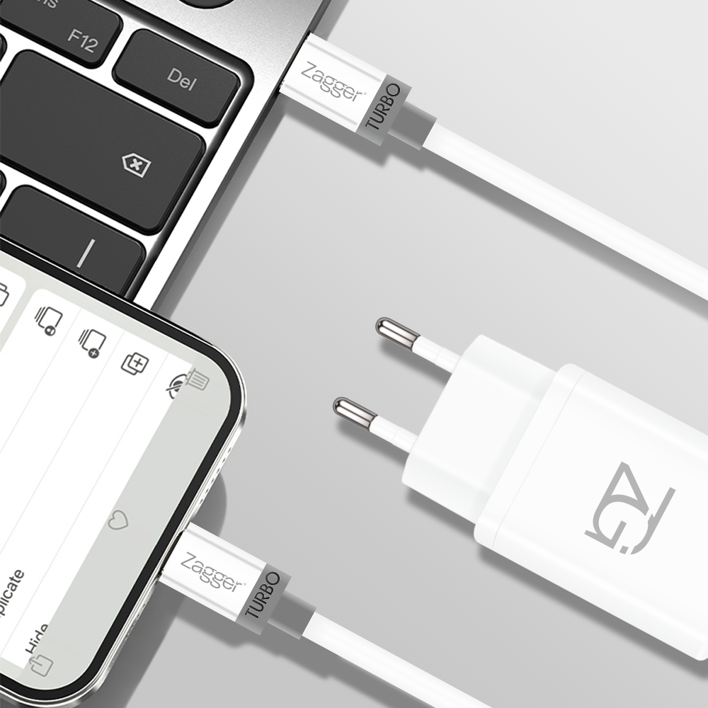 Carregador Power Turbo - Entrada USB e Type-C 20w