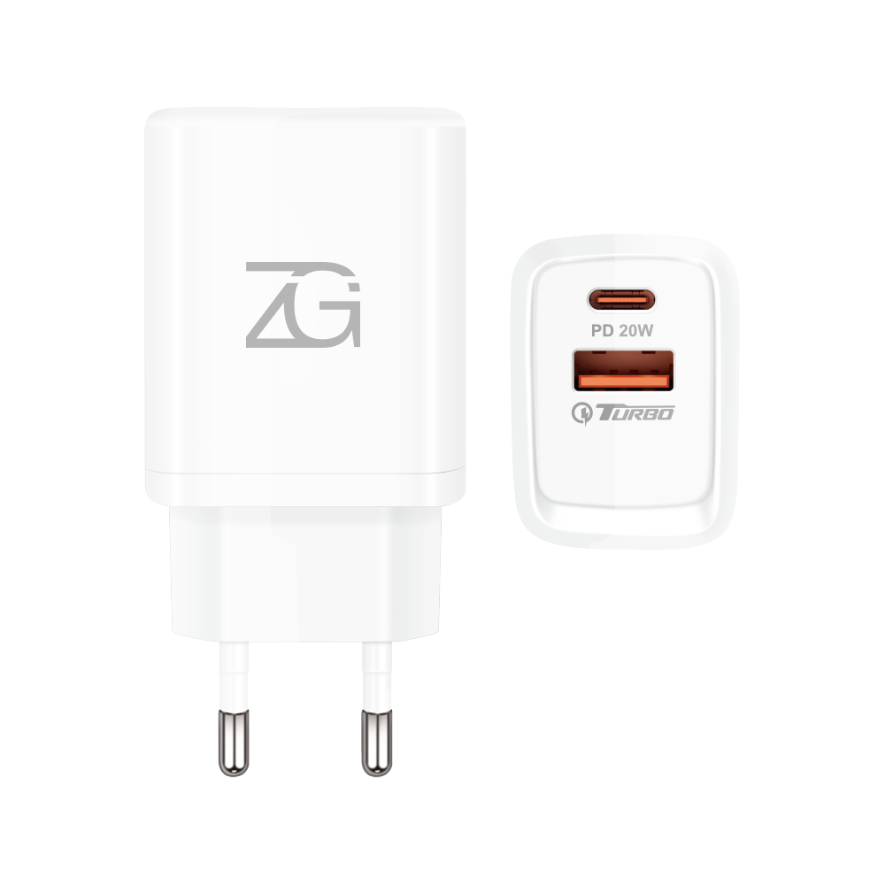Carregador Power Turbo - Entrada USB e Type-C 20w