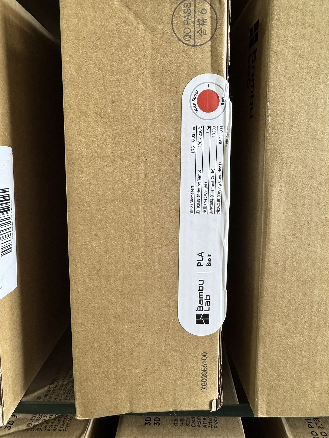 FILAMENTO BAMBU LAB PLA BASIC 1KG VERMELHO