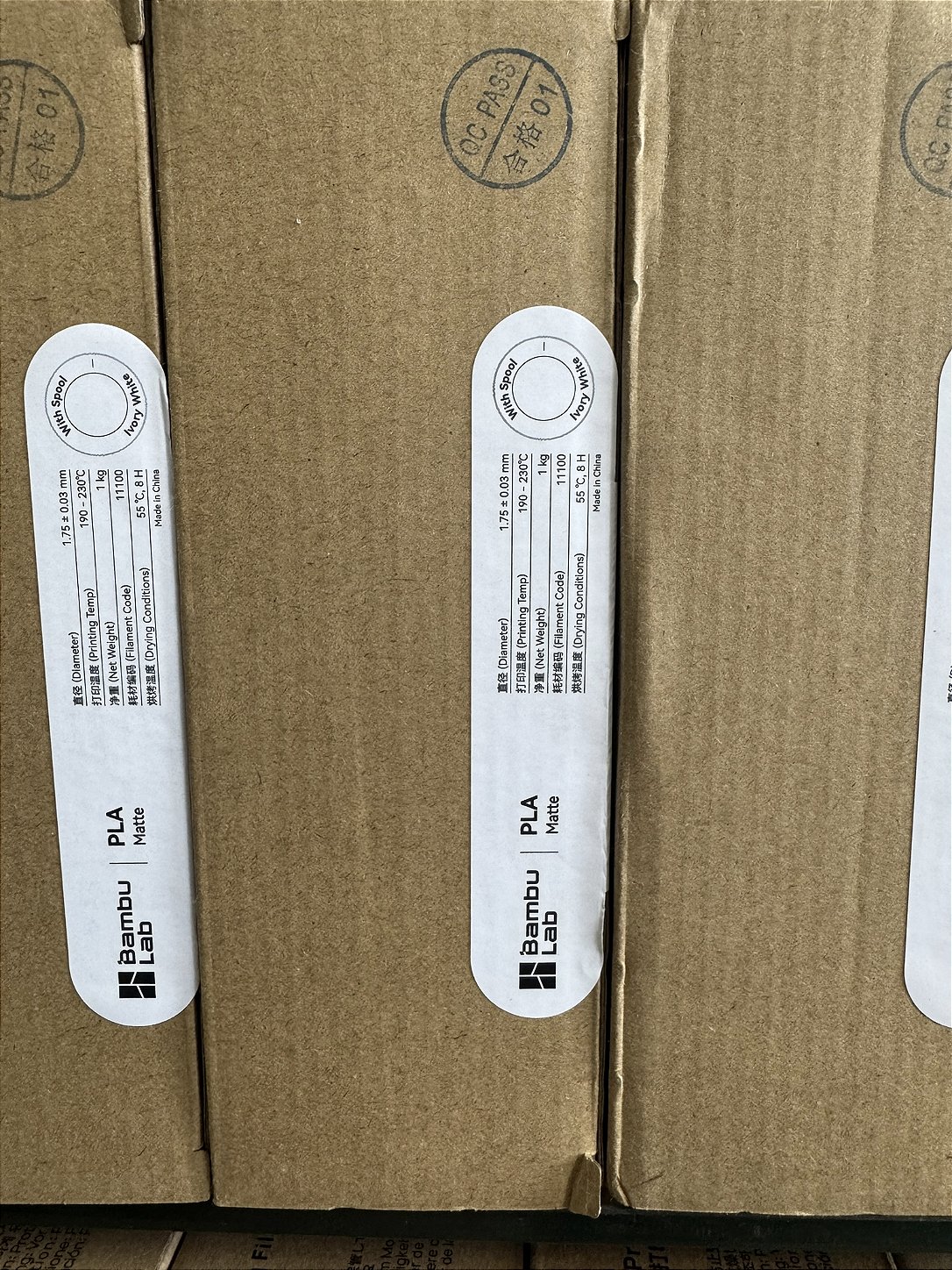 FILAMENTO BAMBU LAB PLA MATTE 1KG BRANCO IVORY